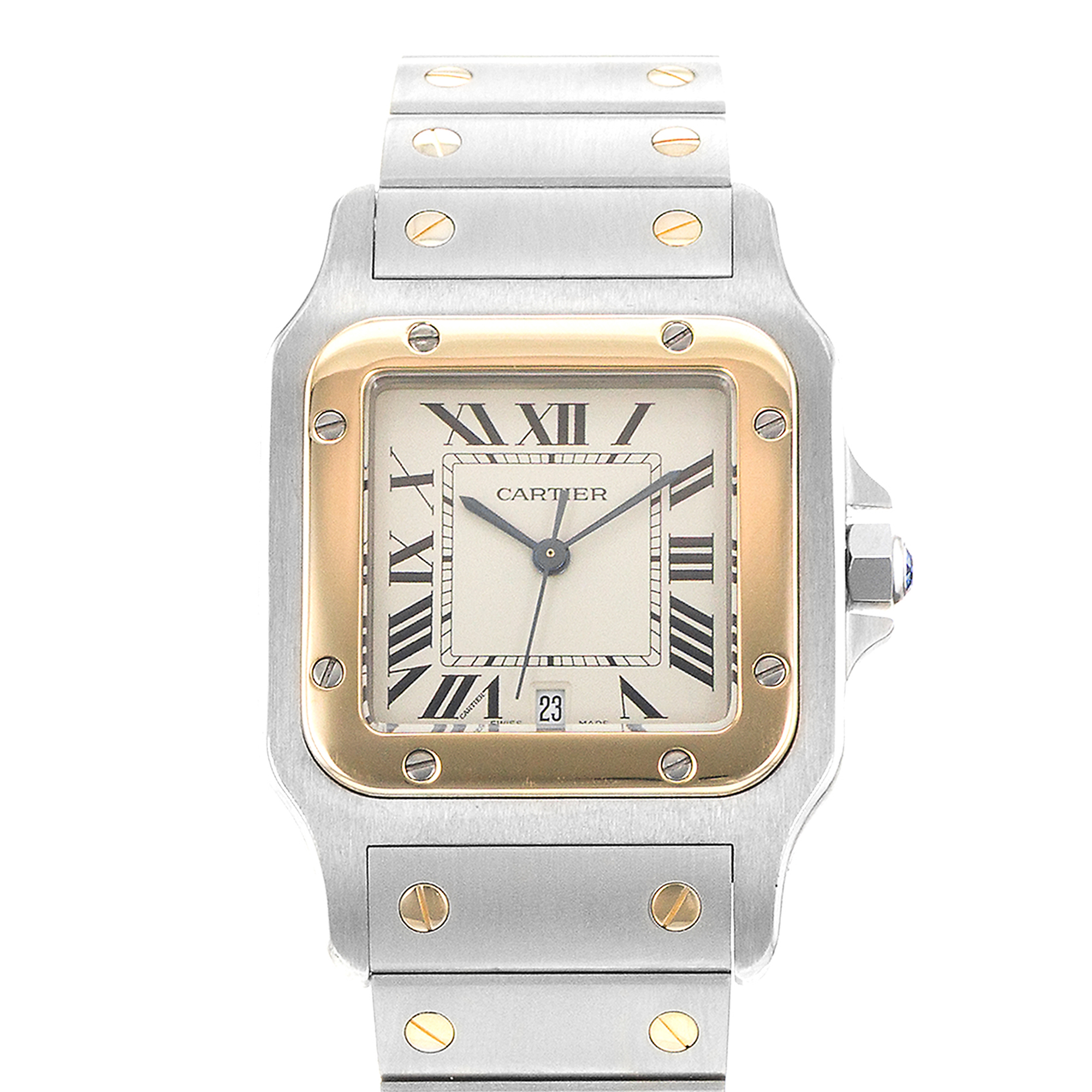 Cartier Santos Galbee W20011C4 18790 29mm Silver Steel Yellow Gold Mens Watch thumbnail 1