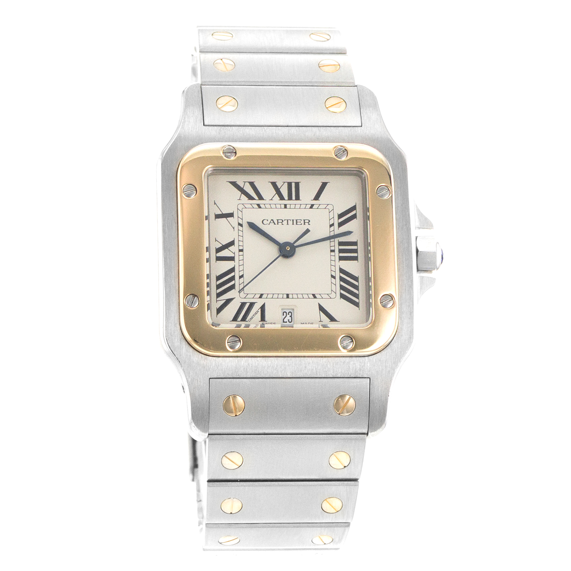 Cartier Santos Galbee W20011C4 18790 29mm Silver Steel Yellow Gold Mens Watch thumbnail 8