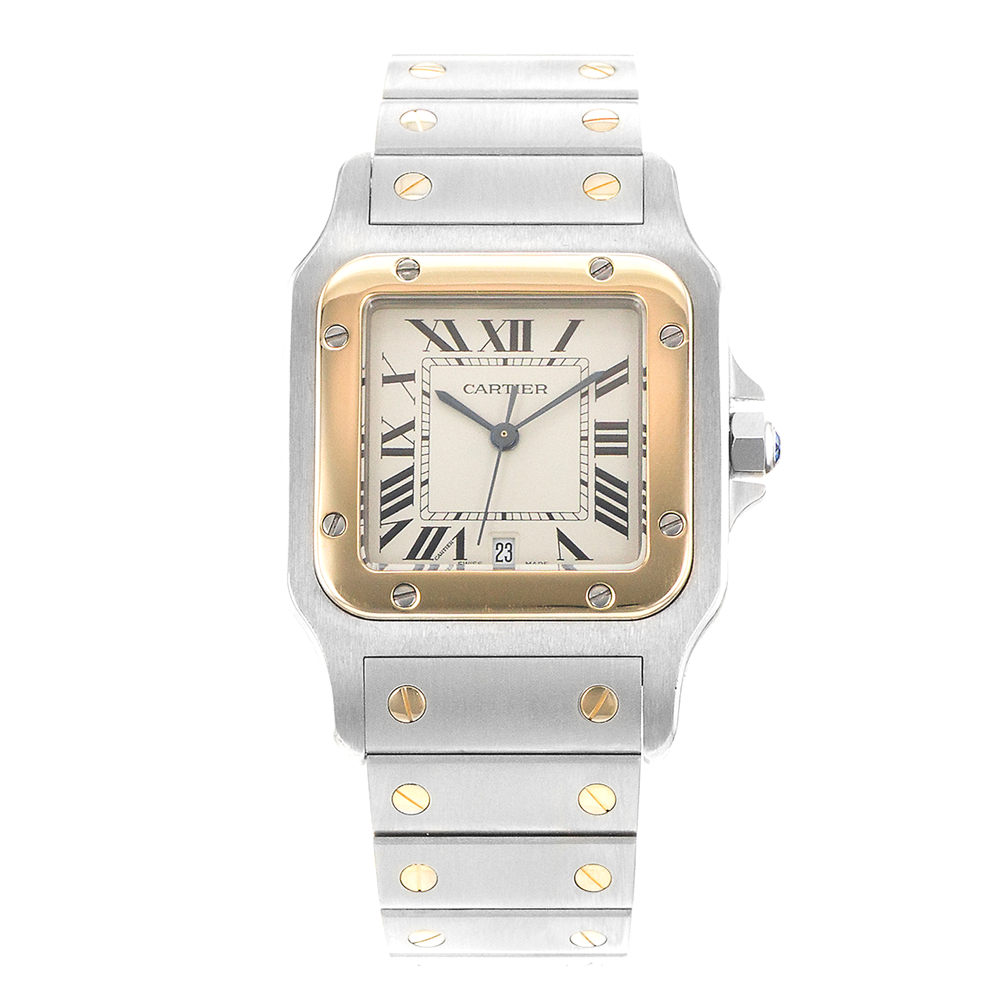 Cartier Santos Galbee W20011C4 18790 29mm Silver Steel Yellow Gold Mens Watch thumbnail 2