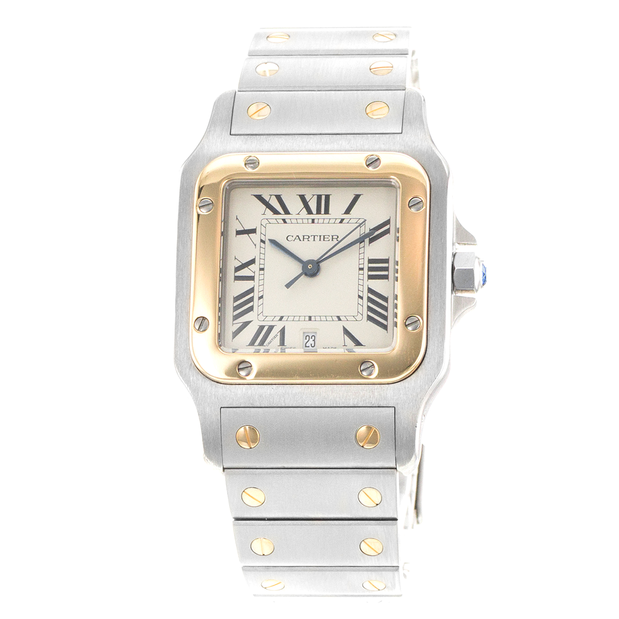 Cartier Santos Galbee W20011C4 18790 29mm Silver Steel Yellow Gold Mens Watch thumbnail 3