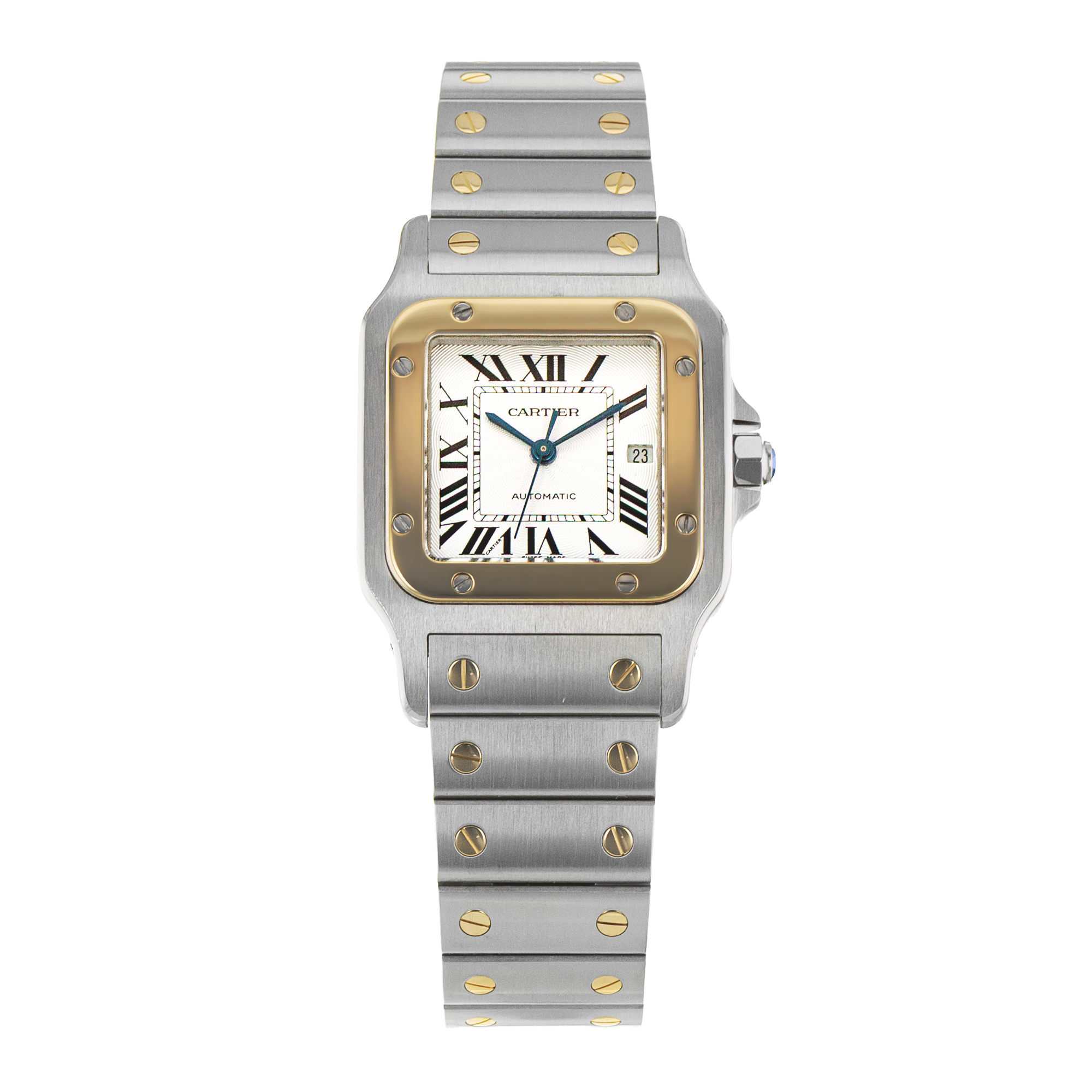 Cartier Santos Galbee W20058C4 2319 29mm Large Steel Yellow Gold Mens Watch thumbnail 2