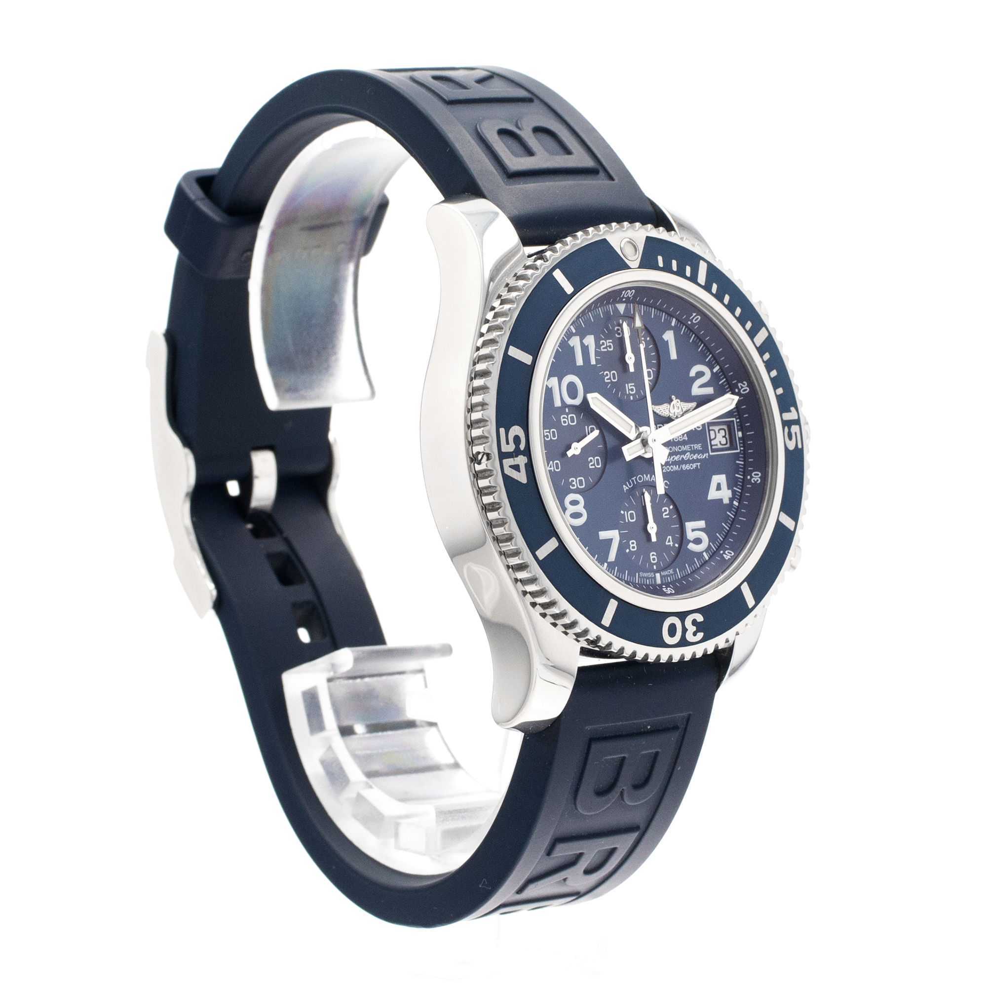 Breitling Superocean A13311 42mm Blue Chronograph Steel Mens Watch 2017 thumbnail 8