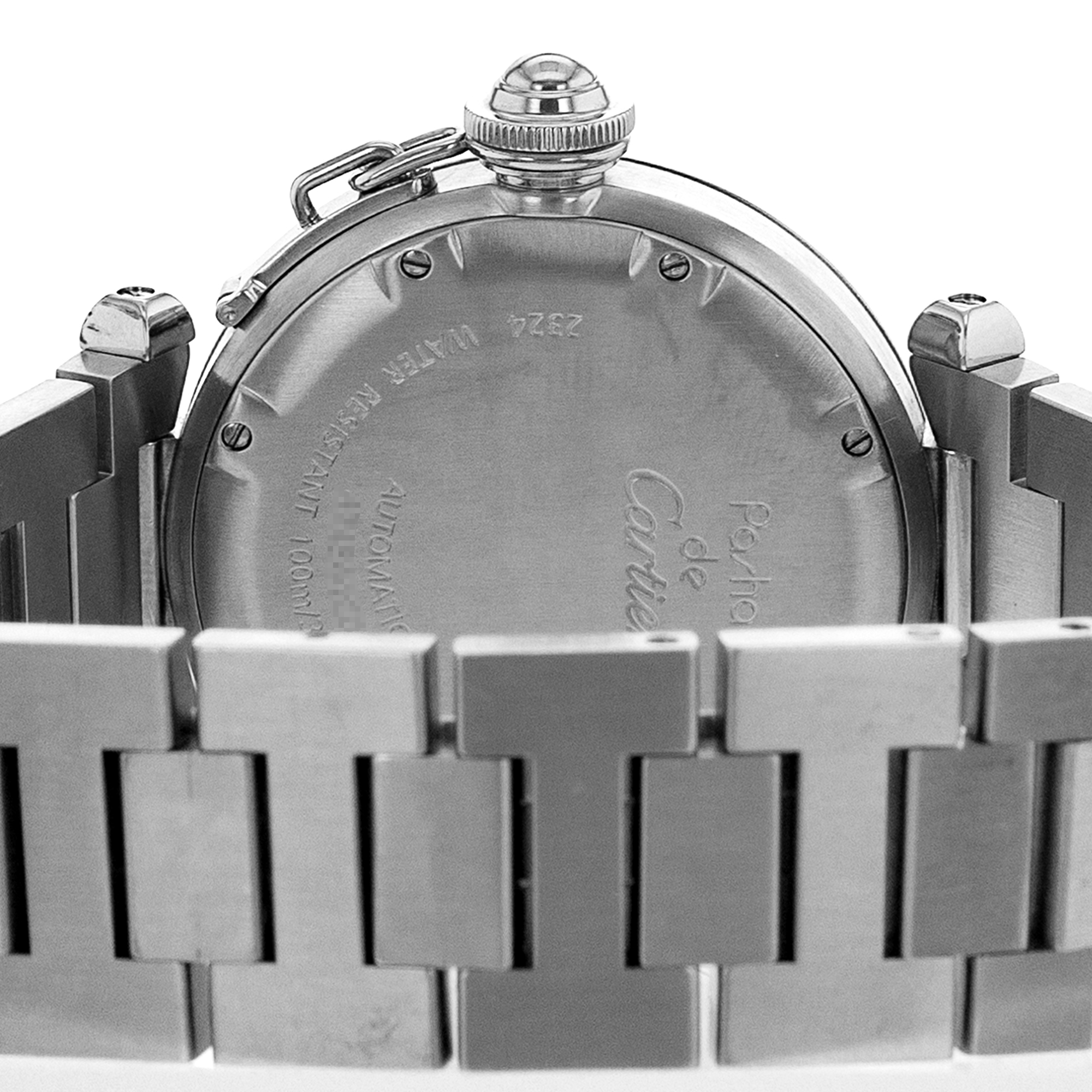 Cartier Pasha W31043M7 2324 35mm Black Arabic Steel Automatic Mens Watch 2005 thumbnail 10