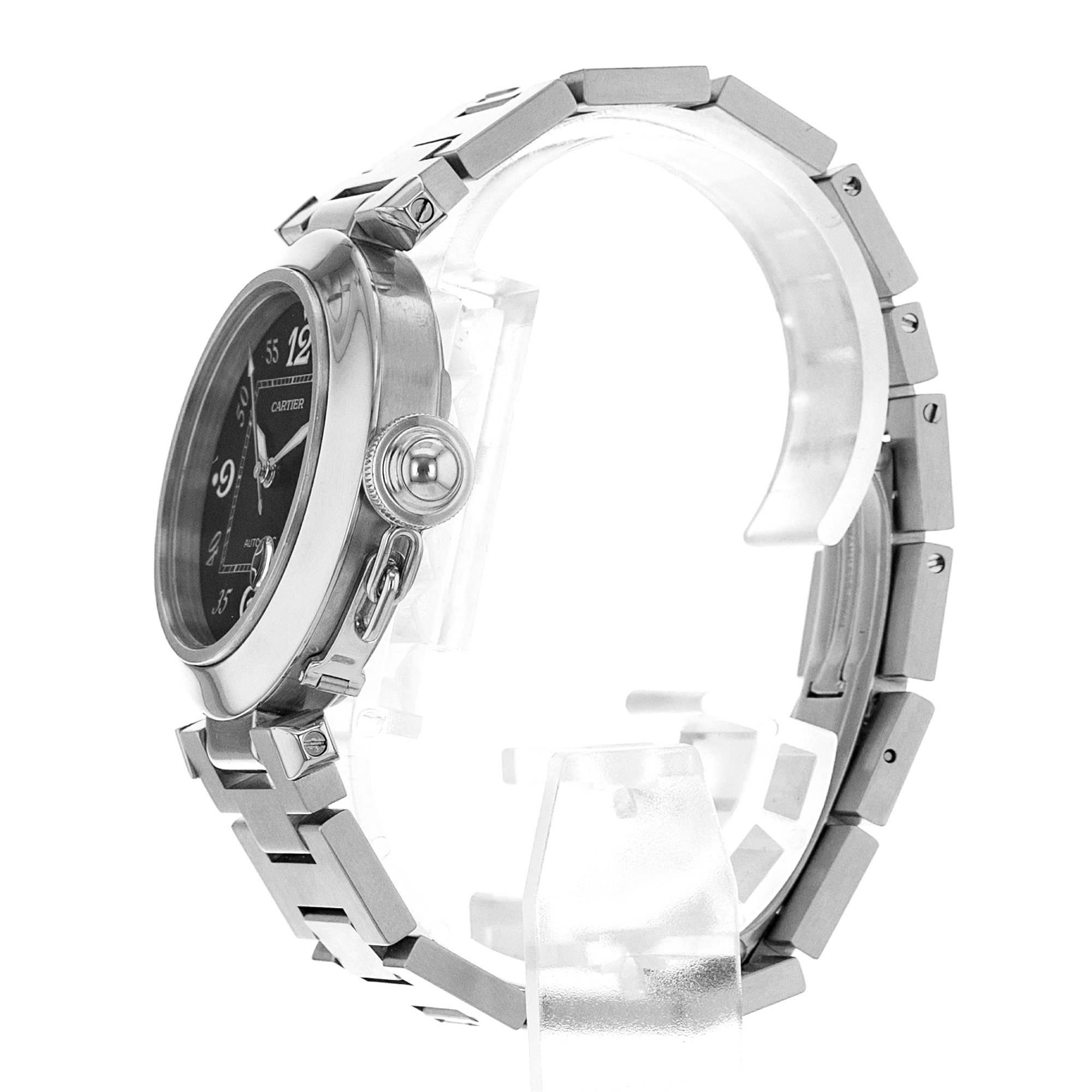 Cartier Pasha W31043M7 2324 35mm Black Arabic Steel Automatic Mens Watch 2005 thumbnail 5
