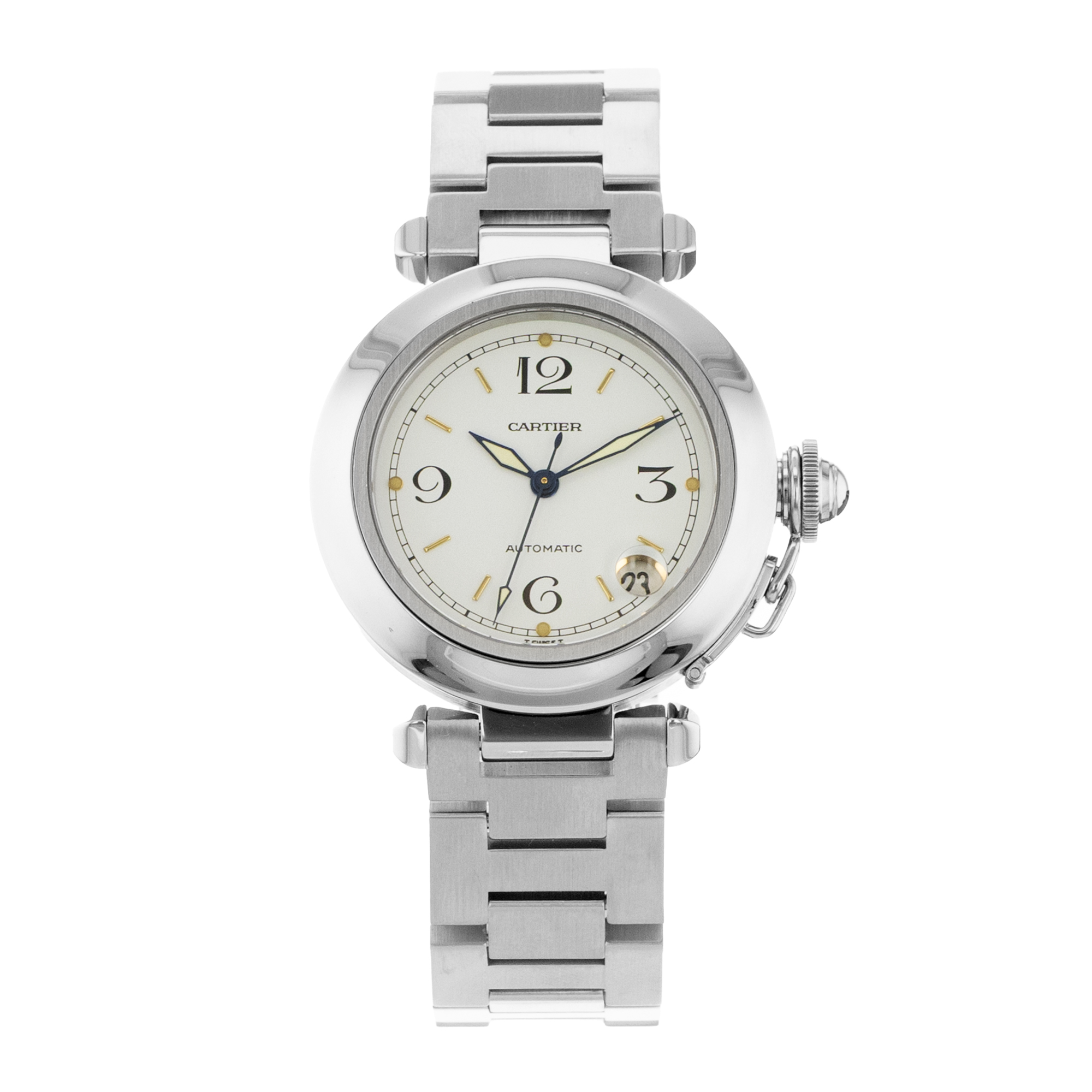 Cartier Pasha W31015M7 2324 35mm White Arabic steel Automatic Mens Watch thumbnail 2