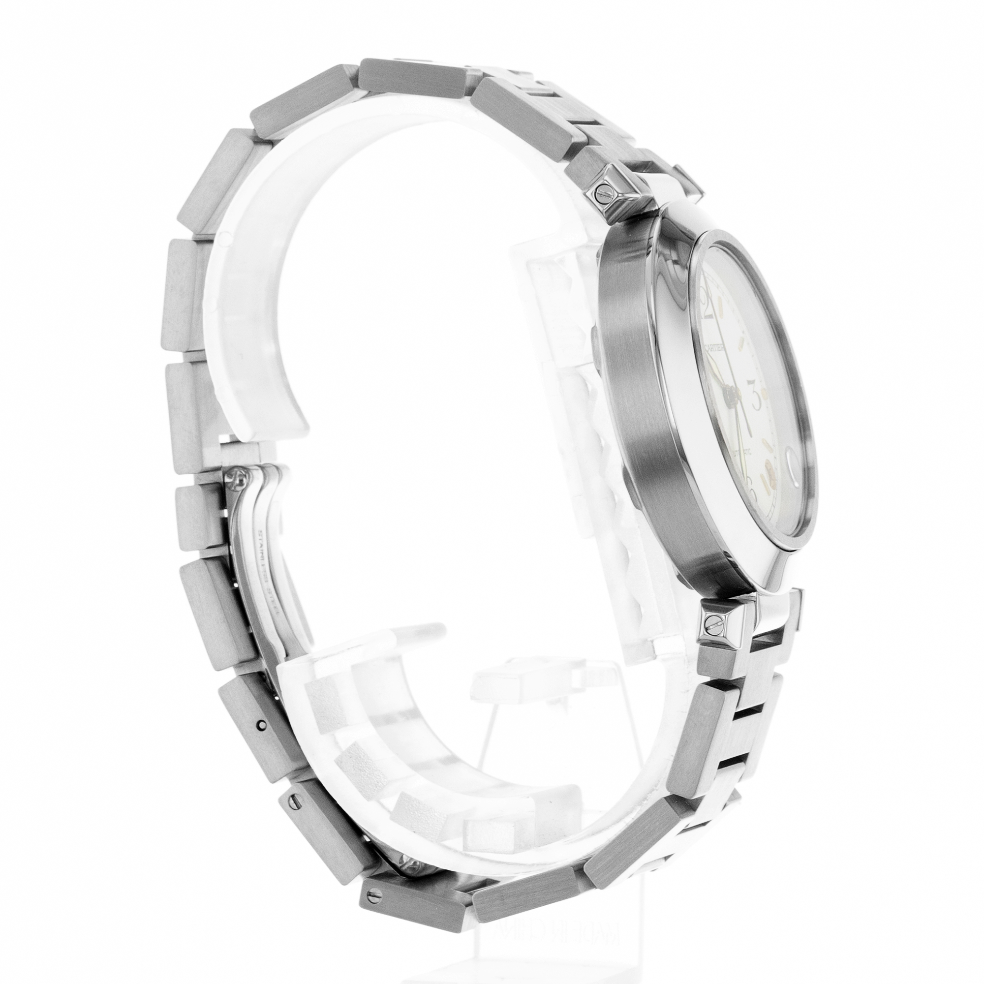 Cartier Pasha W31015M7 2324 35mm White Arabic steel Automatic Mens Watch thumbnail 7