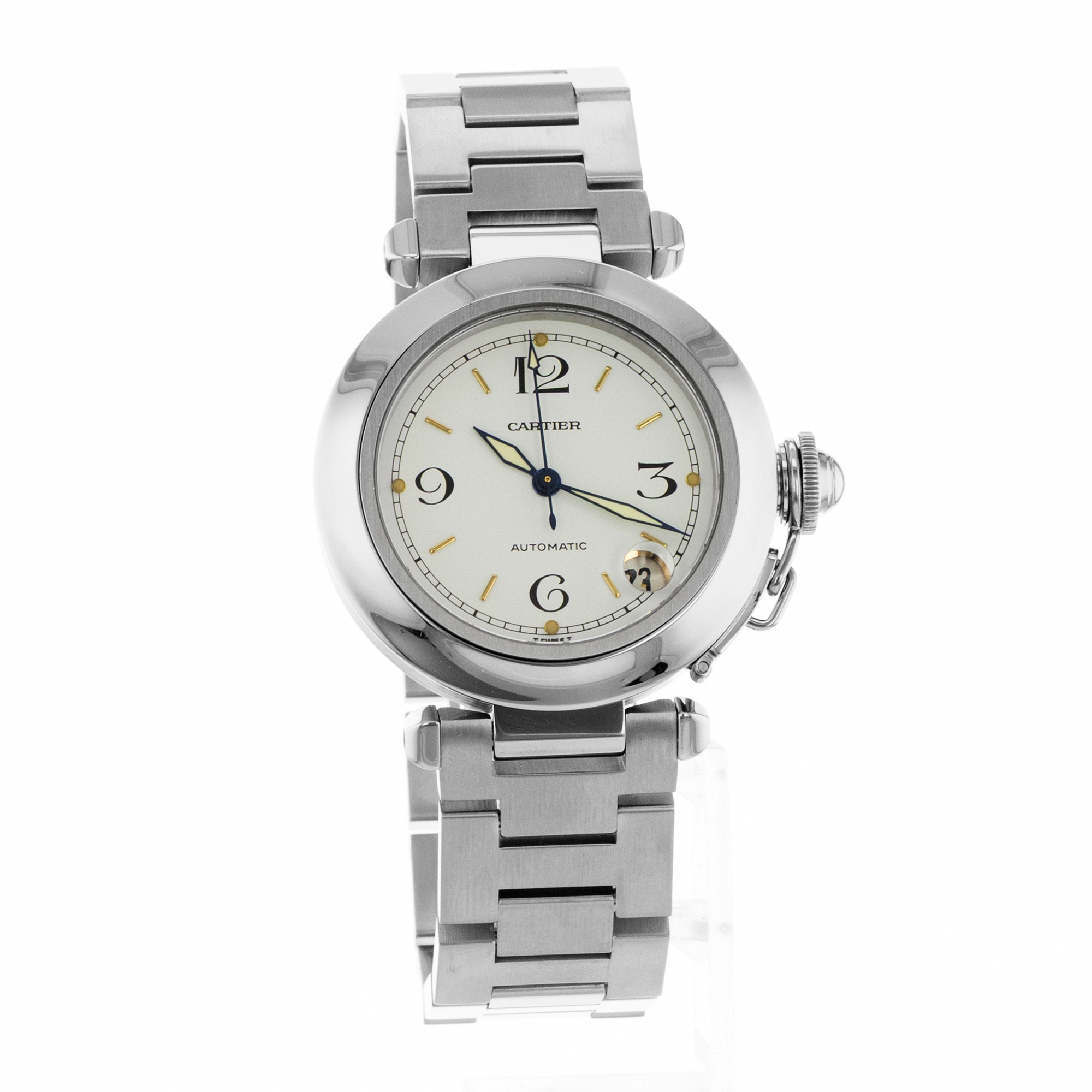 Cartier Pasha W31015M7 2324 35mm White Arabic steel Automatic Mens Watch thumbnail 9