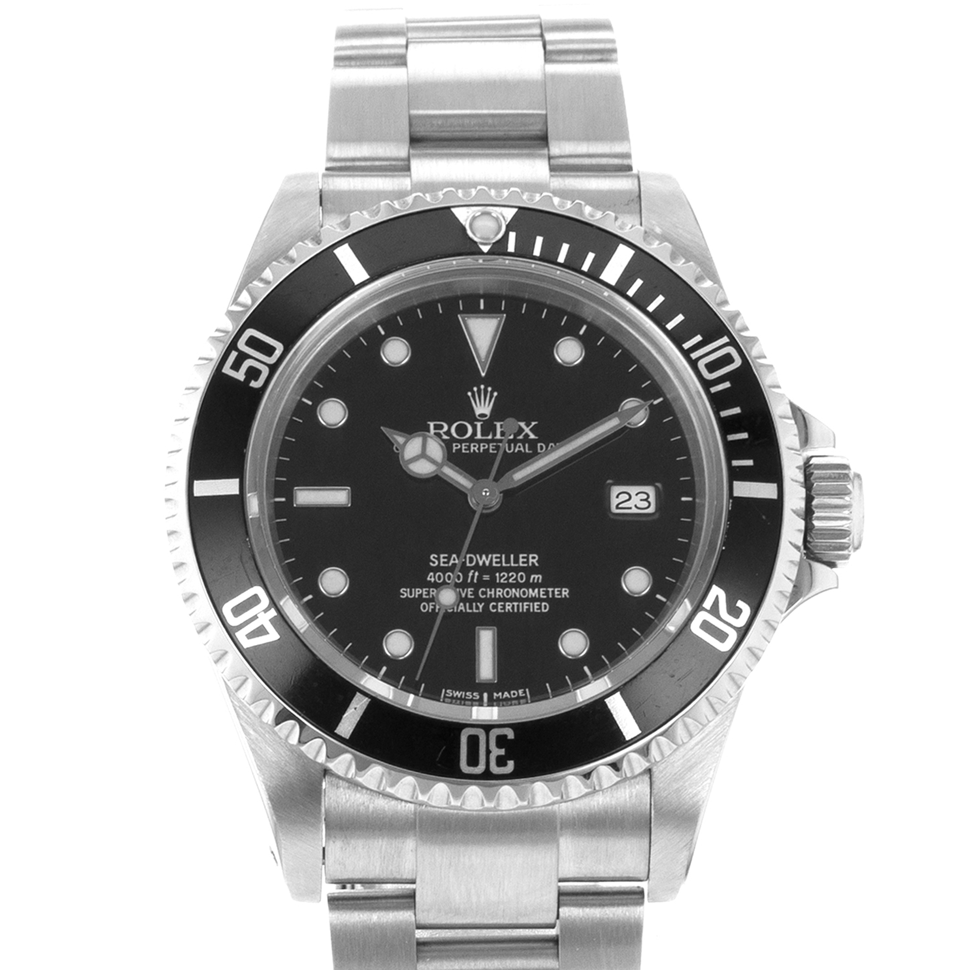 Rolex Sea-Dweller 4000 16600 40mm Black Steel Oyster Mens Watch 2001 Papers thumbnail 1