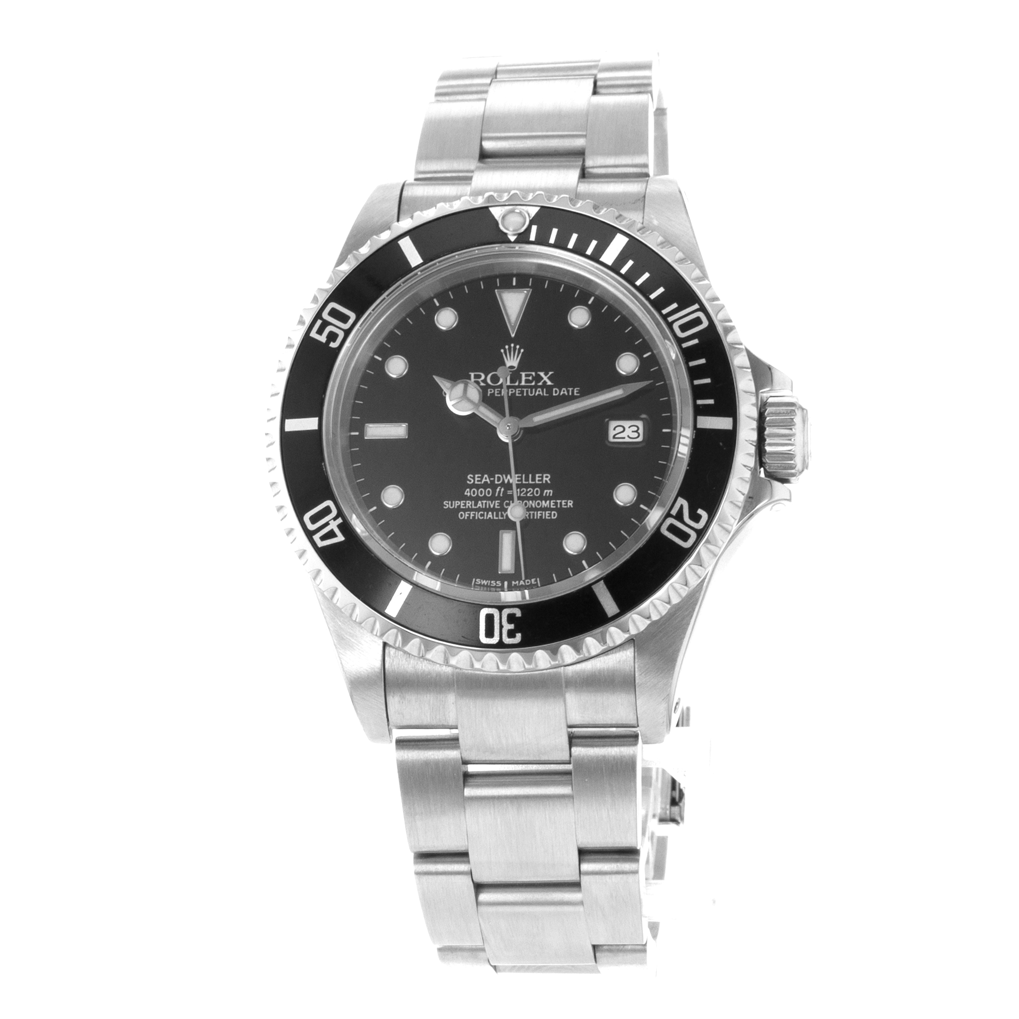 Rolex Sea-Dweller 4000 16600 40mm Black Steel Oyster Mens Watch 2001 Papers thumbnail 4