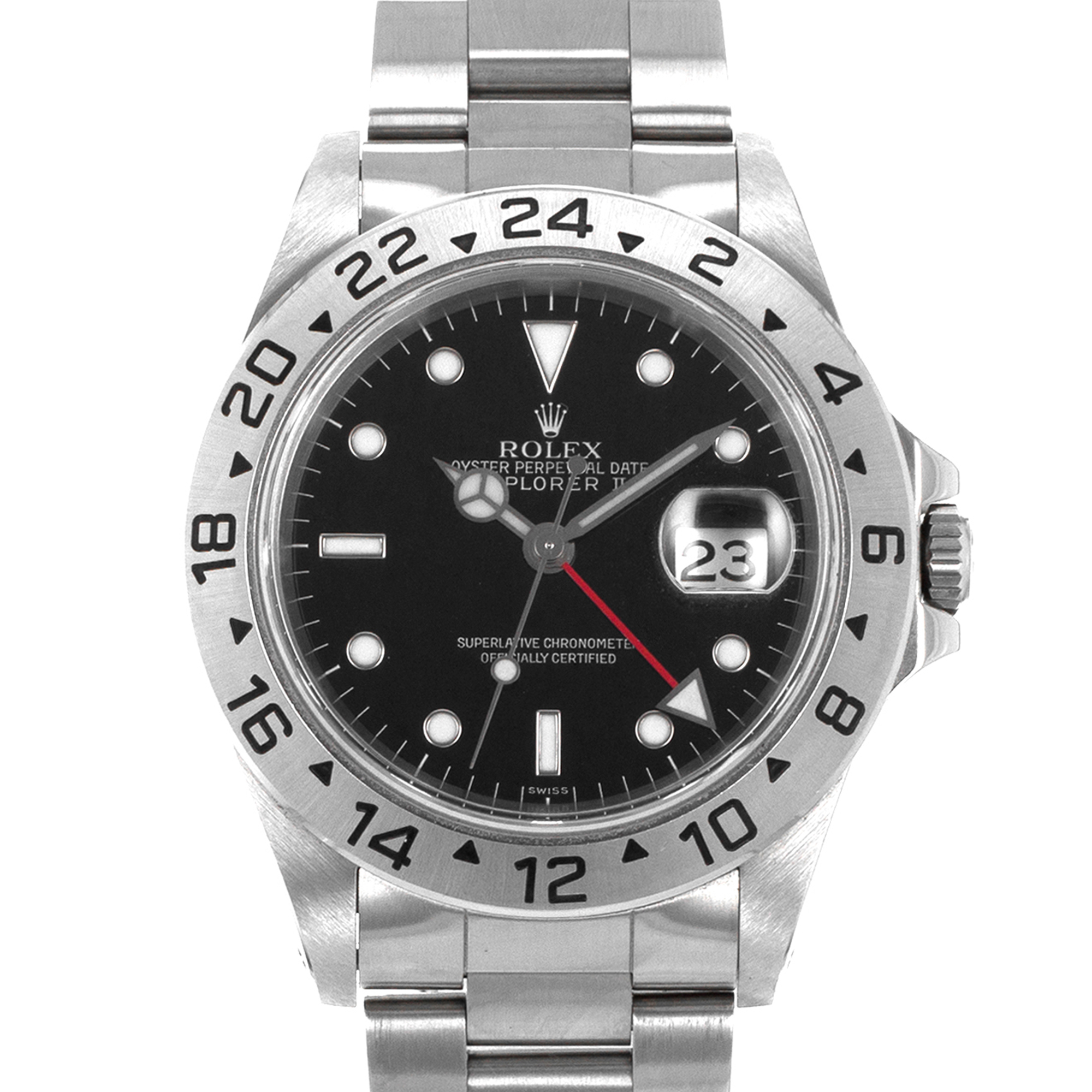 Rolex Explorer II 16570 40mm Black GMT Steel Oyster Mens Watch 1999 Papers thumbnail 1