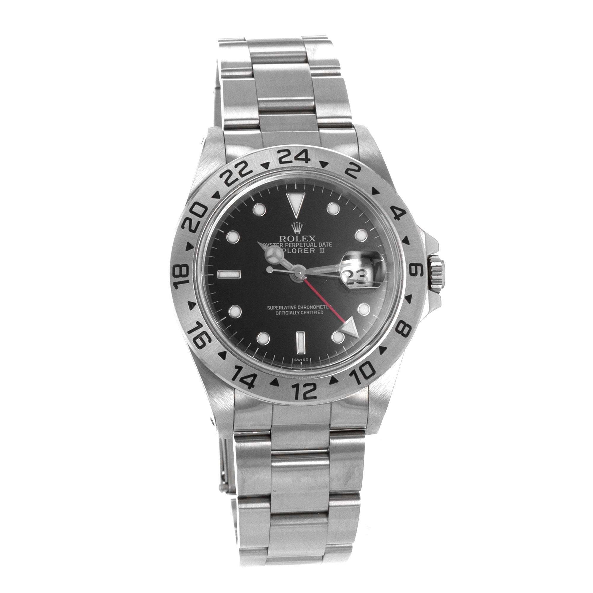 Rolex Explorer II 16570 40mm Black GMT Steel Oyster Mens Watch 1999 Papers thumbnail 9