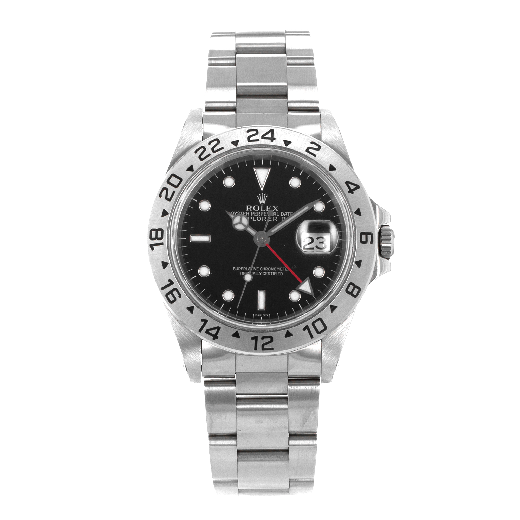 Rolex Explorer II 16570 40mm Black GMT Steel Oyster Mens Watch 1999 Papers thumbnail 2