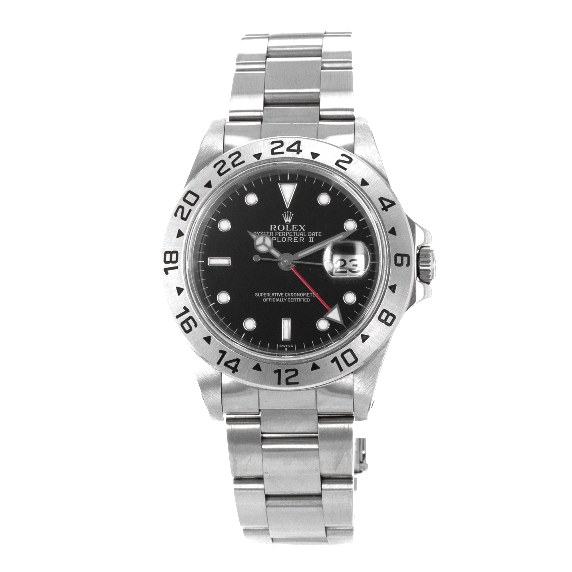 Rolex Explorer II 16570 40mm Black GMT Steel Oyster Mens Watch 1999 Papers thumbnail 4