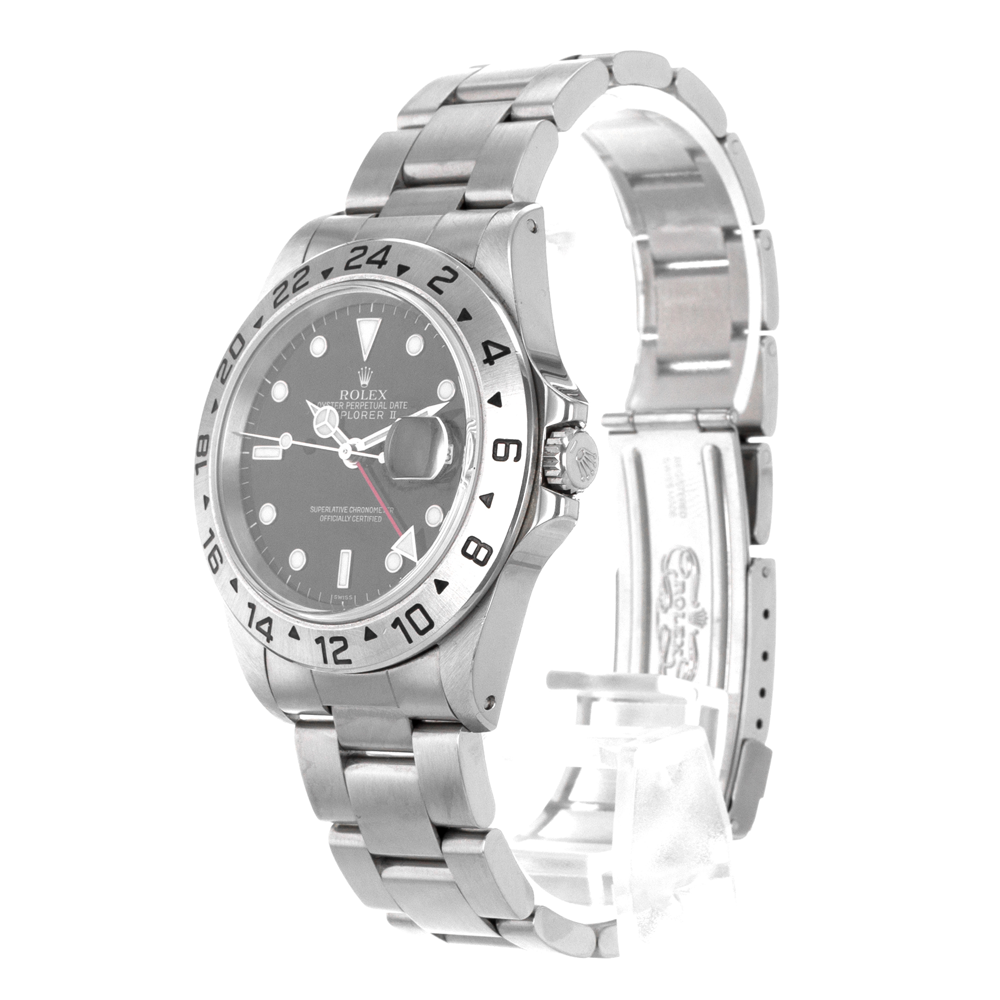 Rolex Explorer II 16570 40mm Black GMT Steel Oyster Mens Watch 1999 Papers thumbnail 5