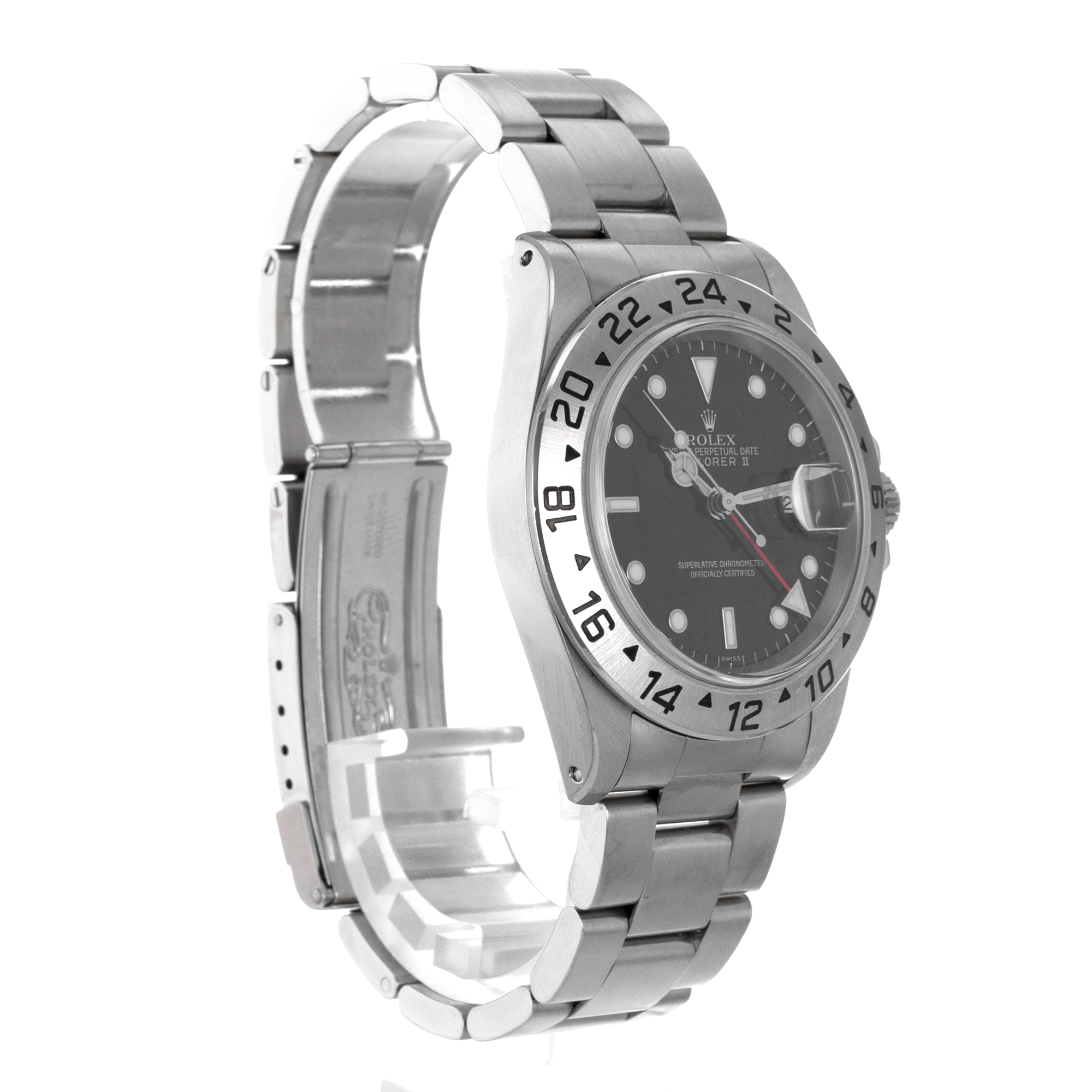 Rolex Explorer II 16570 40mm Black GMT Steel Oyster Mens Watch 1999 Papers thumbnail 8