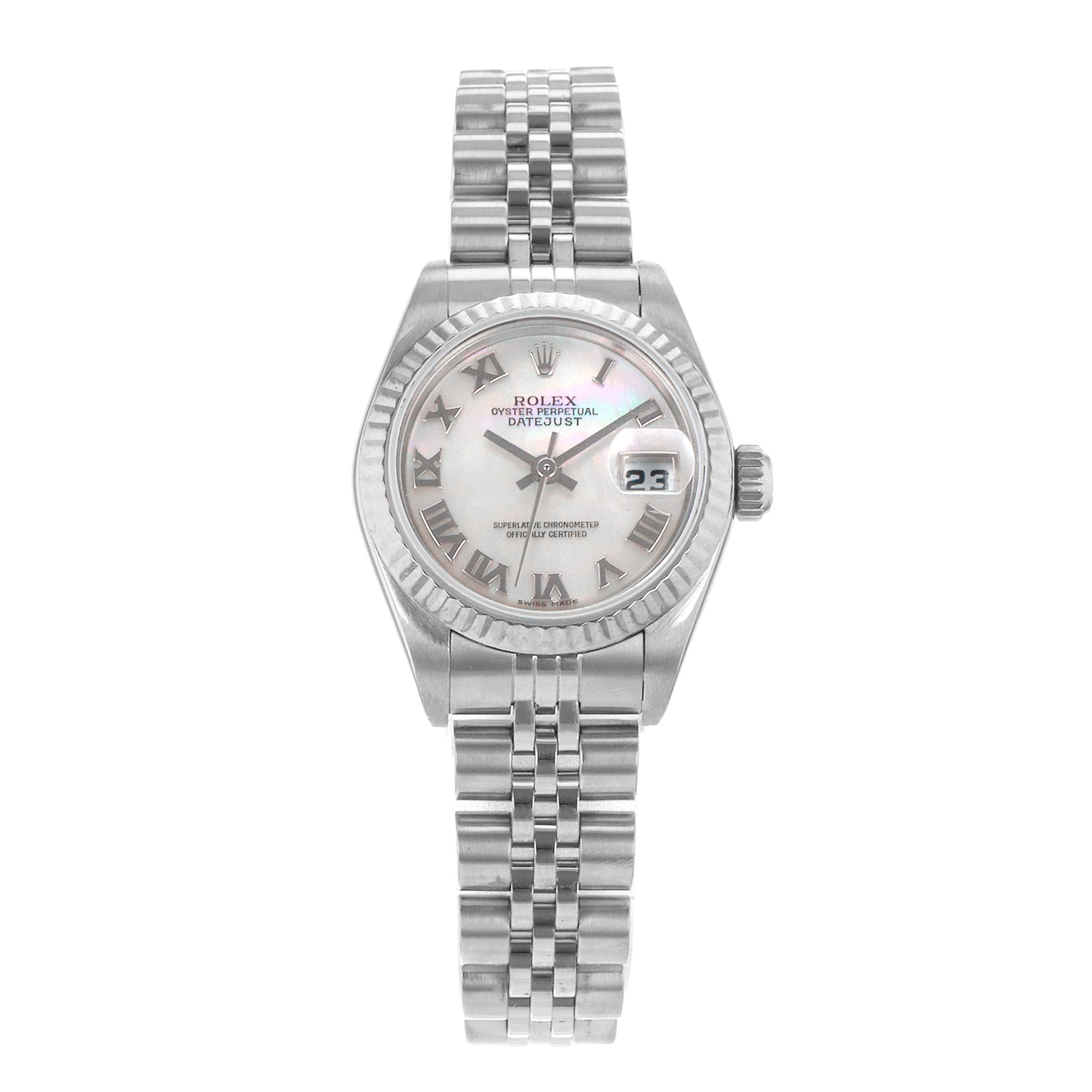 Rolex Datejust 26 79174 Factory Mother of Pearl Steel White Gold Ladies Watch thumbnail 2