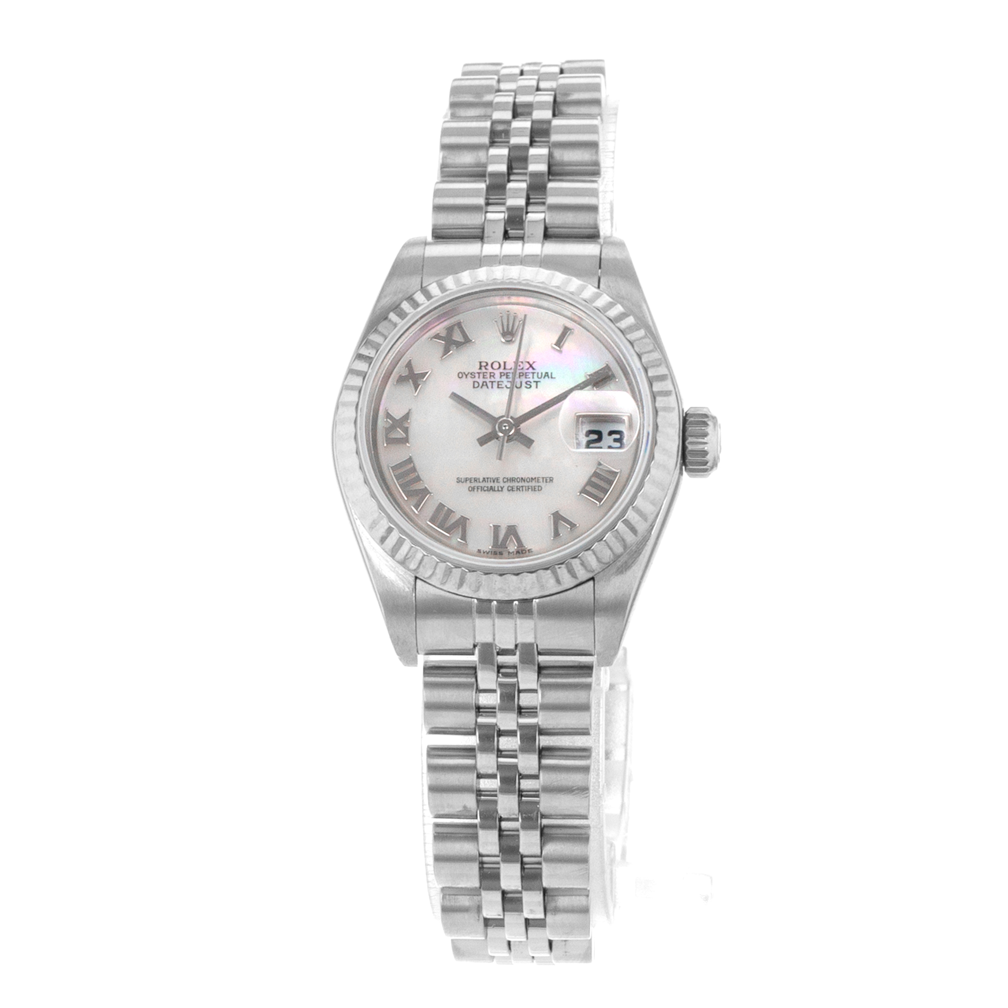 Rolex Datejust 26 79174 Factory Mother of Pearl Steel White Gold Ladies Watch thumbnail 3