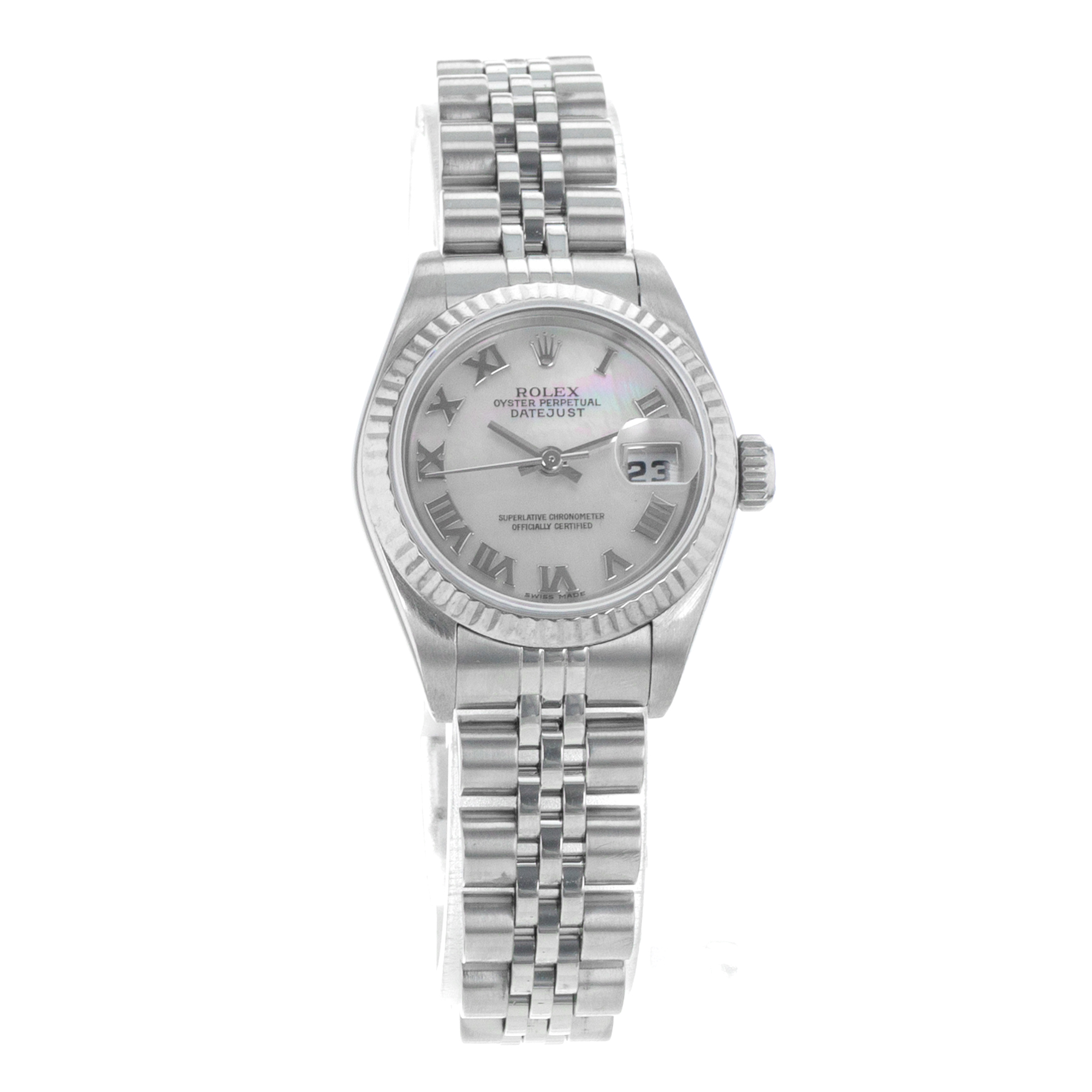 Rolex Datejust 26 79174 Factory Mother of Pearl Steel White Gold Ladies Watch thumbnail 8