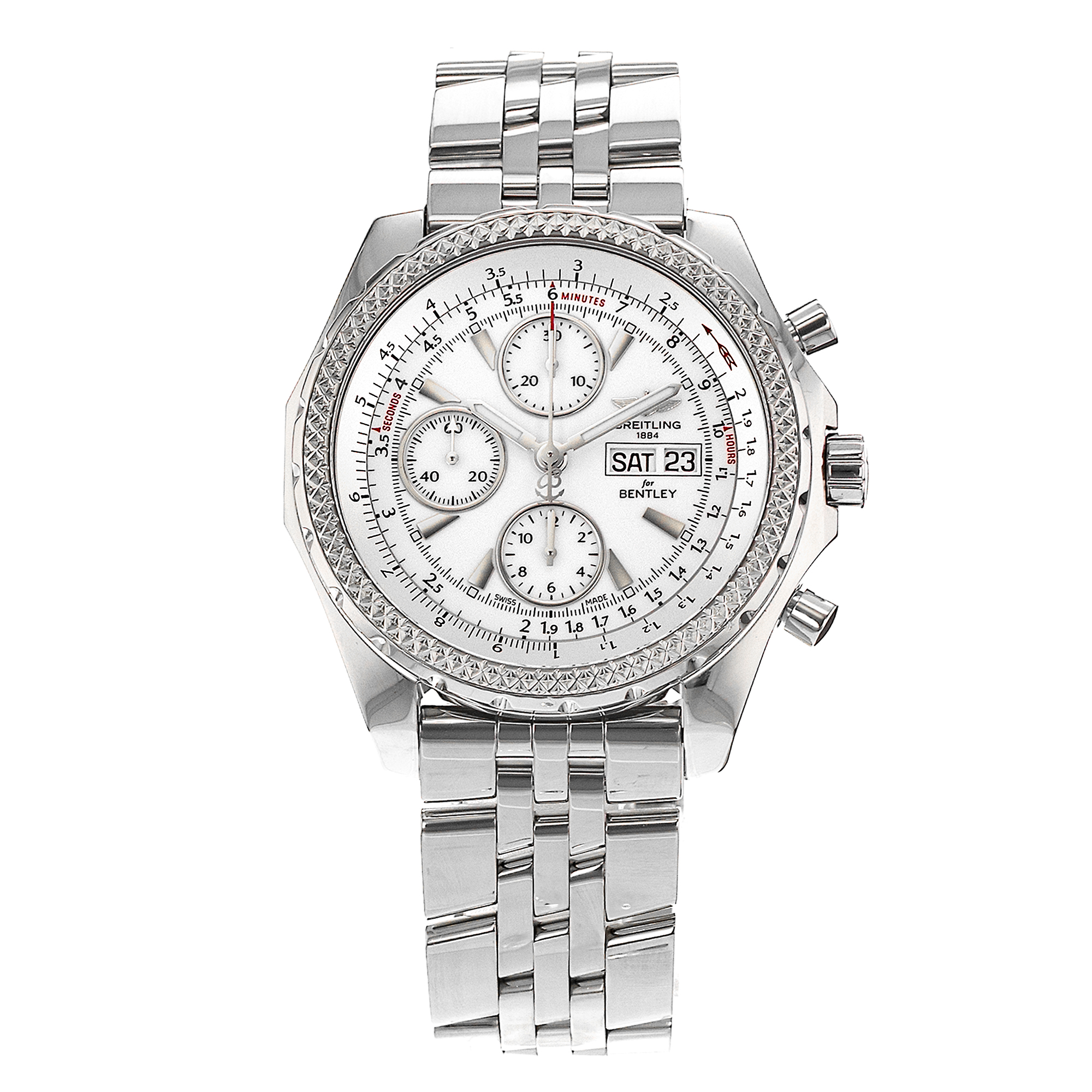 Breitling Bentley GT A13362 45mm Chronograph White Index Steel Men's Watch thumbnail 2
