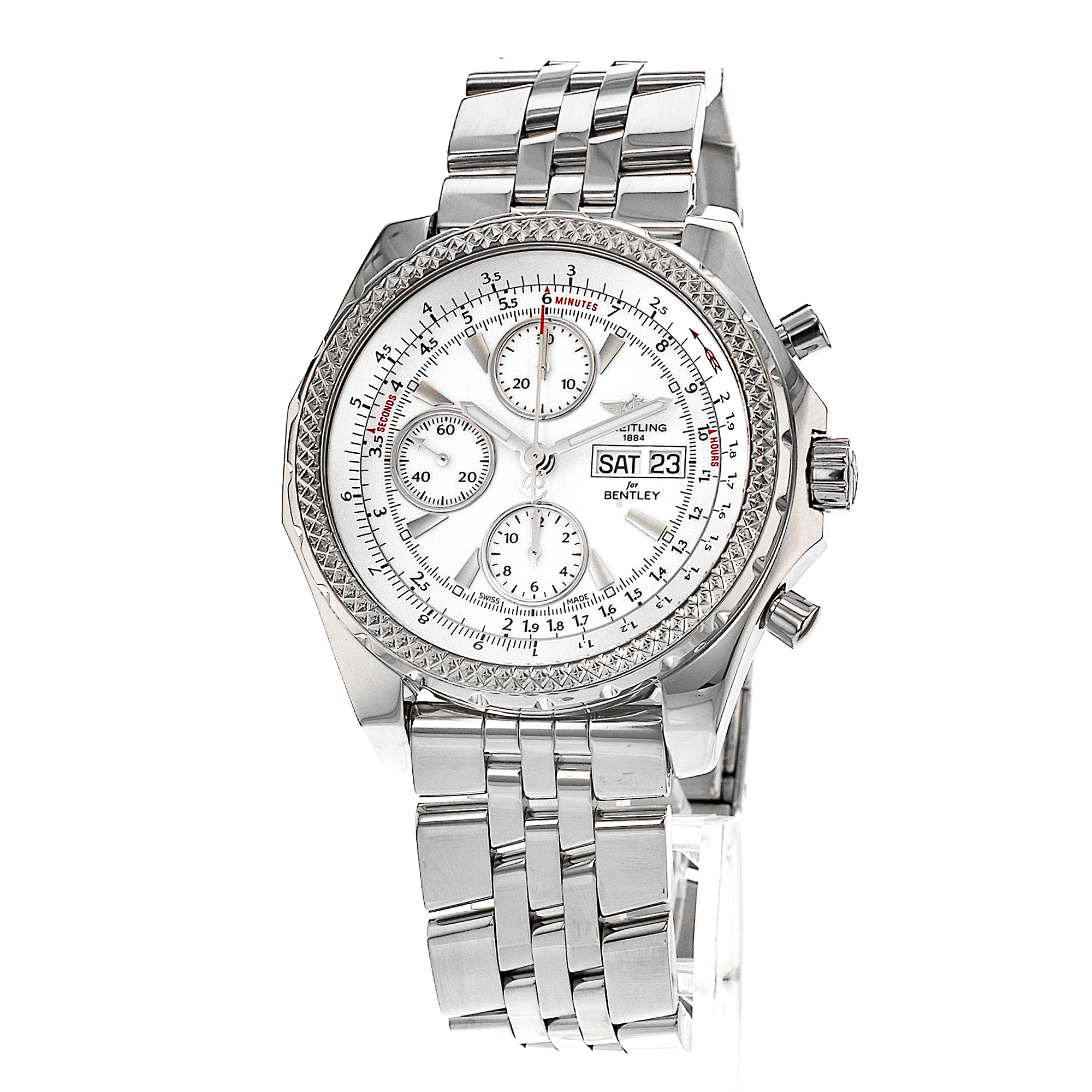 Breitling Bentley GT A13362 45mm Chronograph White Index Steel Men's Watch thumbnail 3