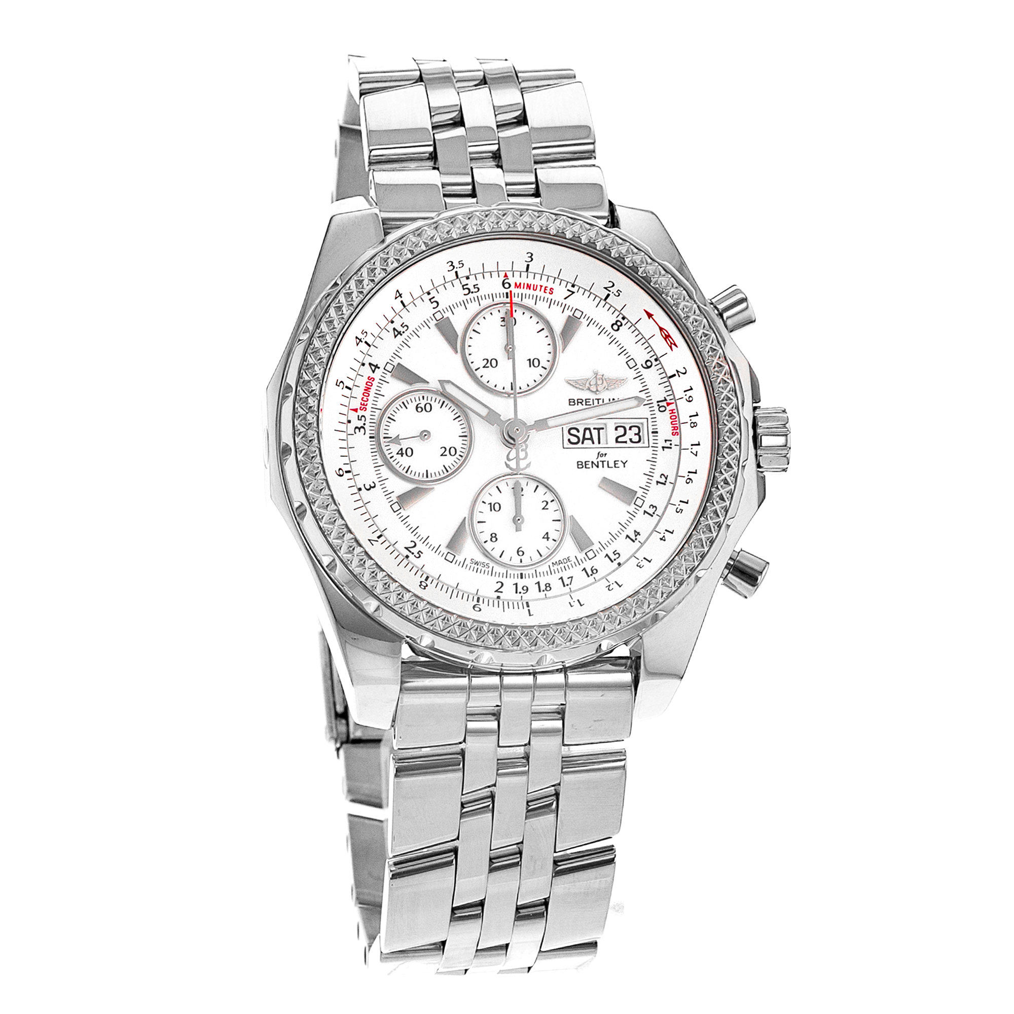 Breitling Bentley GT A13362 45mm Chronograph White Index Steel Men's Watch thumbnail 8