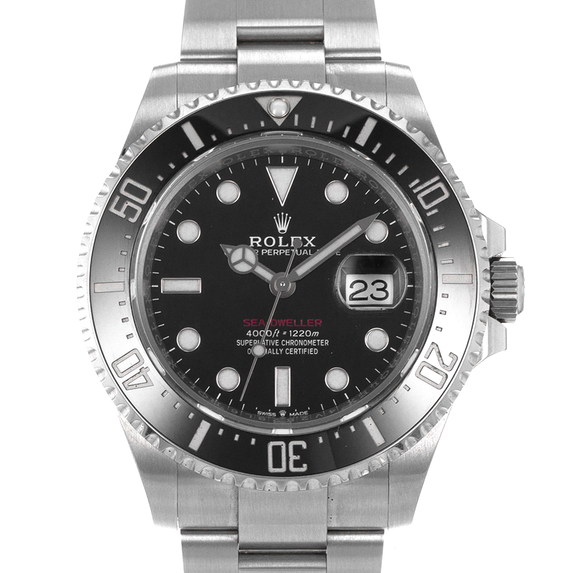 Rolex Sea-Dweller 126600 43mm Black Red Ceramic Steel Oyster Diver Mens Watch thumbnail 1