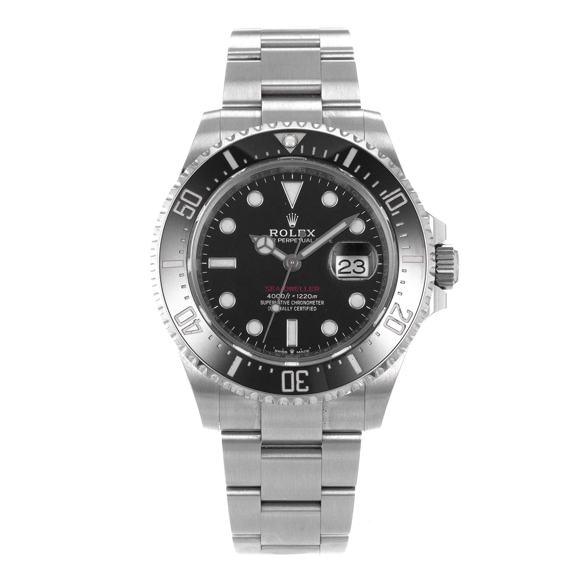 Rolex Sea-Dweller 126600 43mm Black Red Ceramic Steel Oyster Diver Mens Watch thumbnail 2