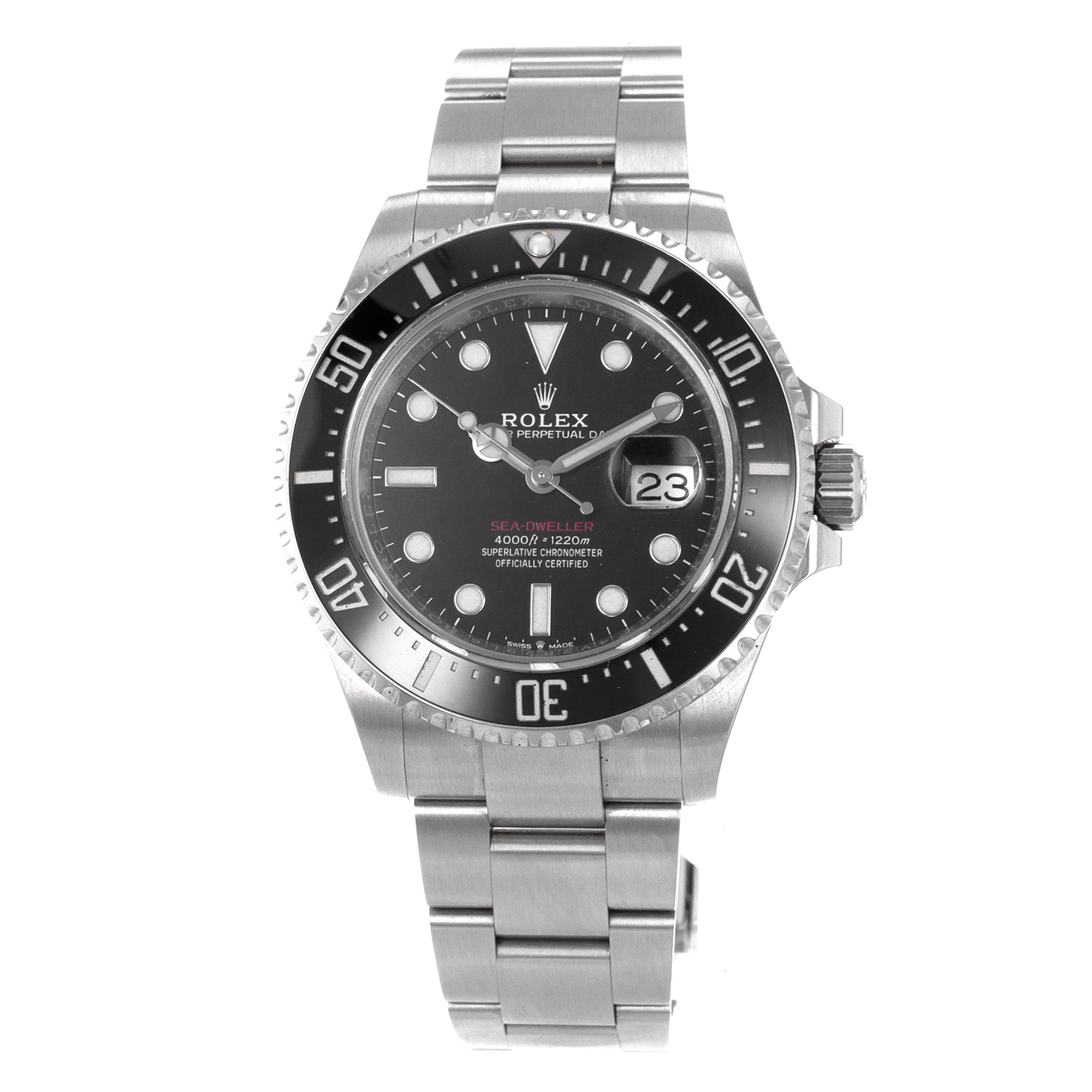 Rolex Sea-Dweller 126600 43mm Black Red Ceramic Steel Oyster Diver Mens Watch thumbnail 4
