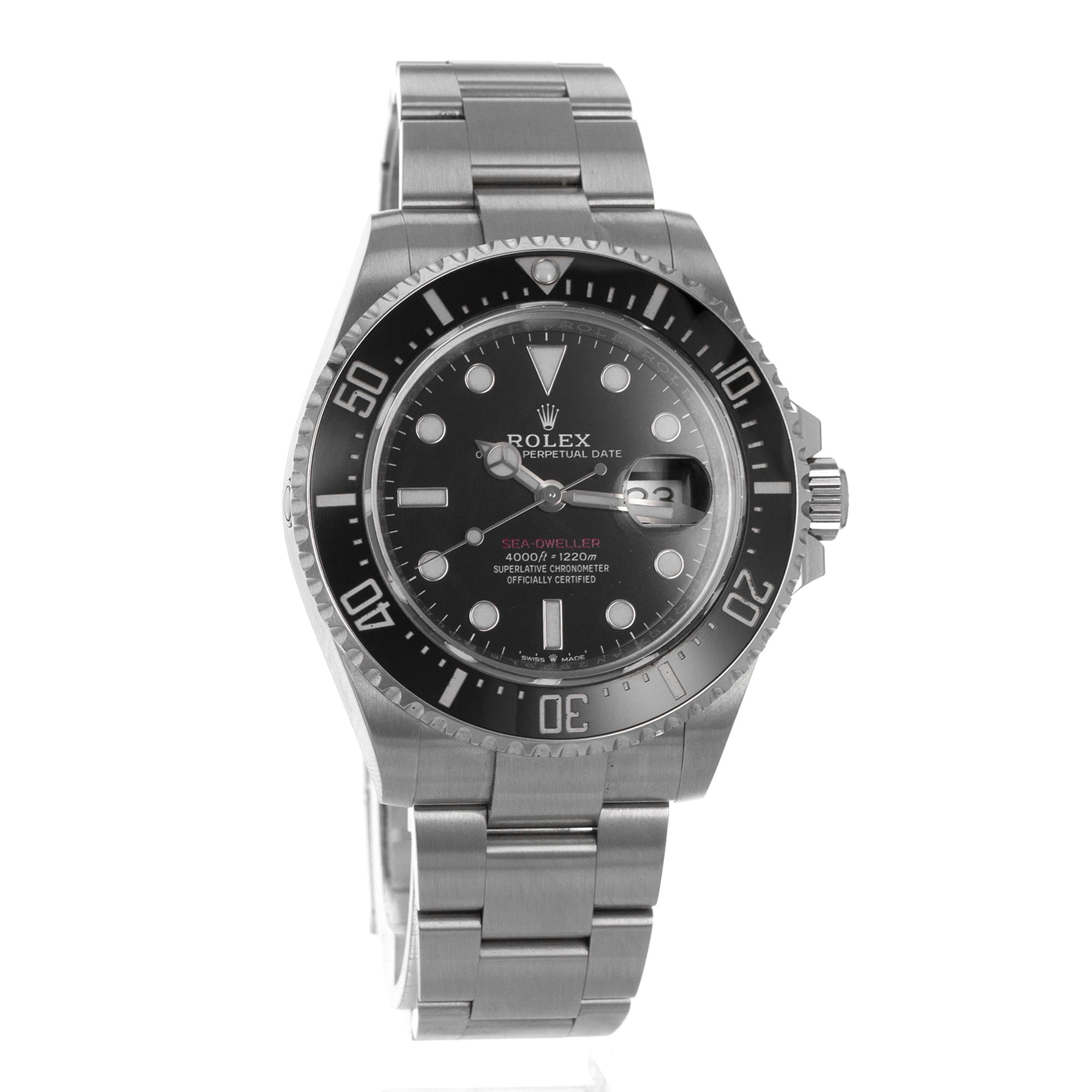 Rolex Sea-Dweller 126600 43mm Black Red Ceramic Steel Oyster Diver Mens Watch thumbnail 9