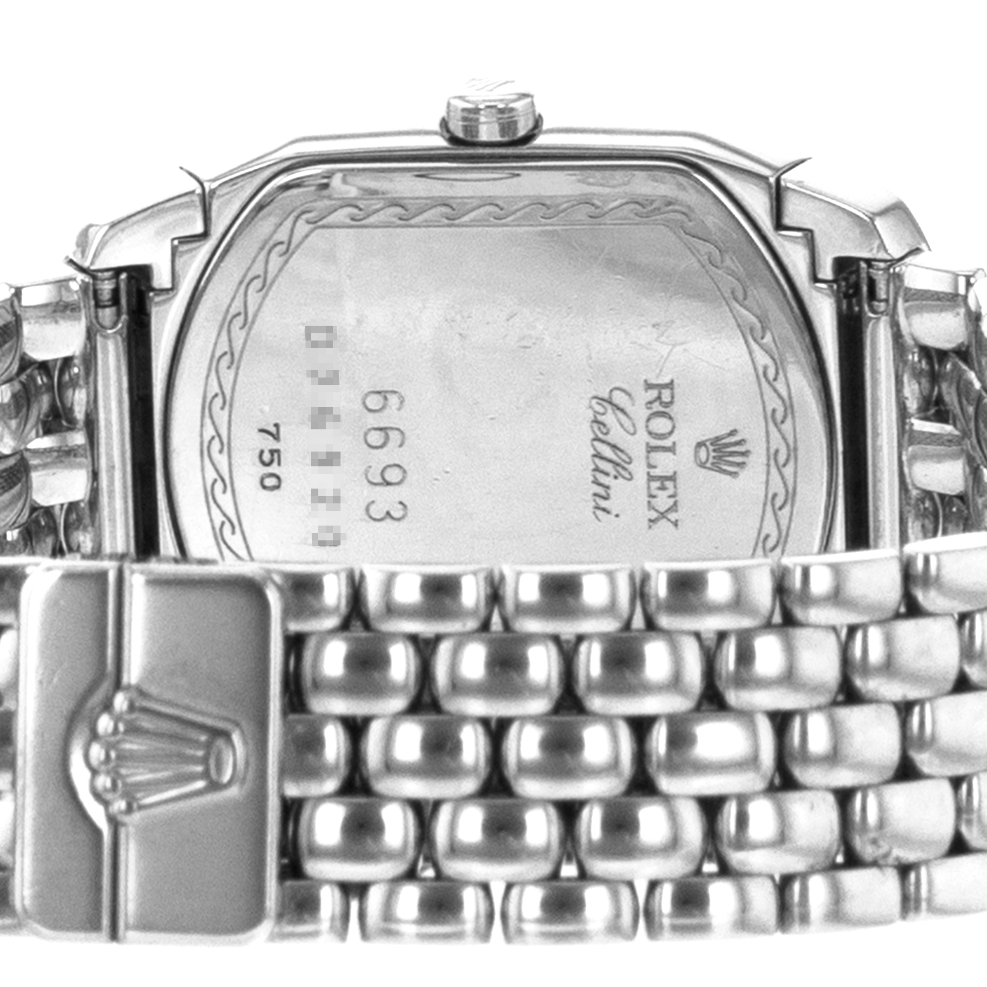 Rolex Cellini 6693 Factory Diamond Mother of Pearl White Gold Ladies Watch thumbnail 10