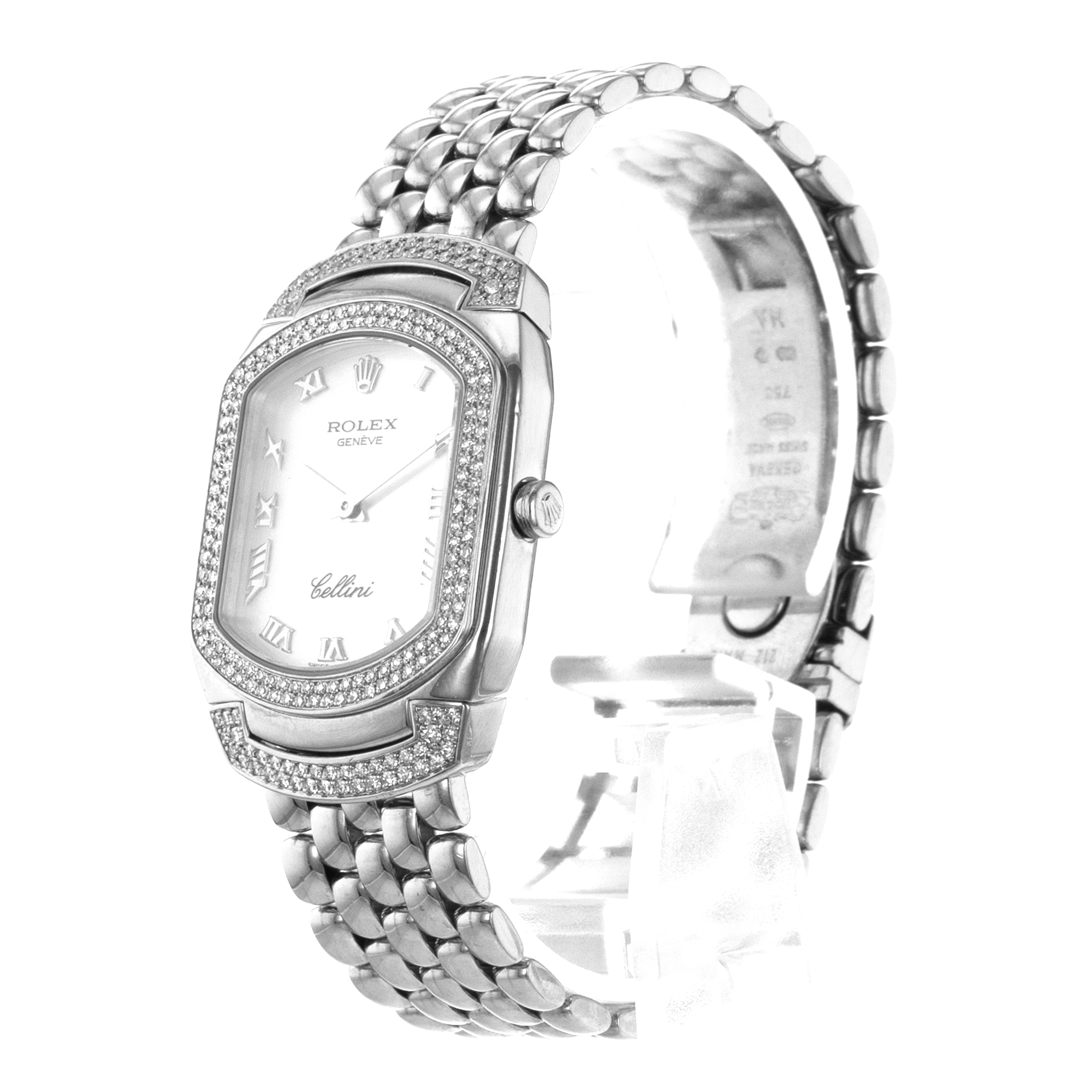 Rolex Cellini 6693 Factory Diamond Mother of Pearl White Gold Ladies Watch thumbnail 4