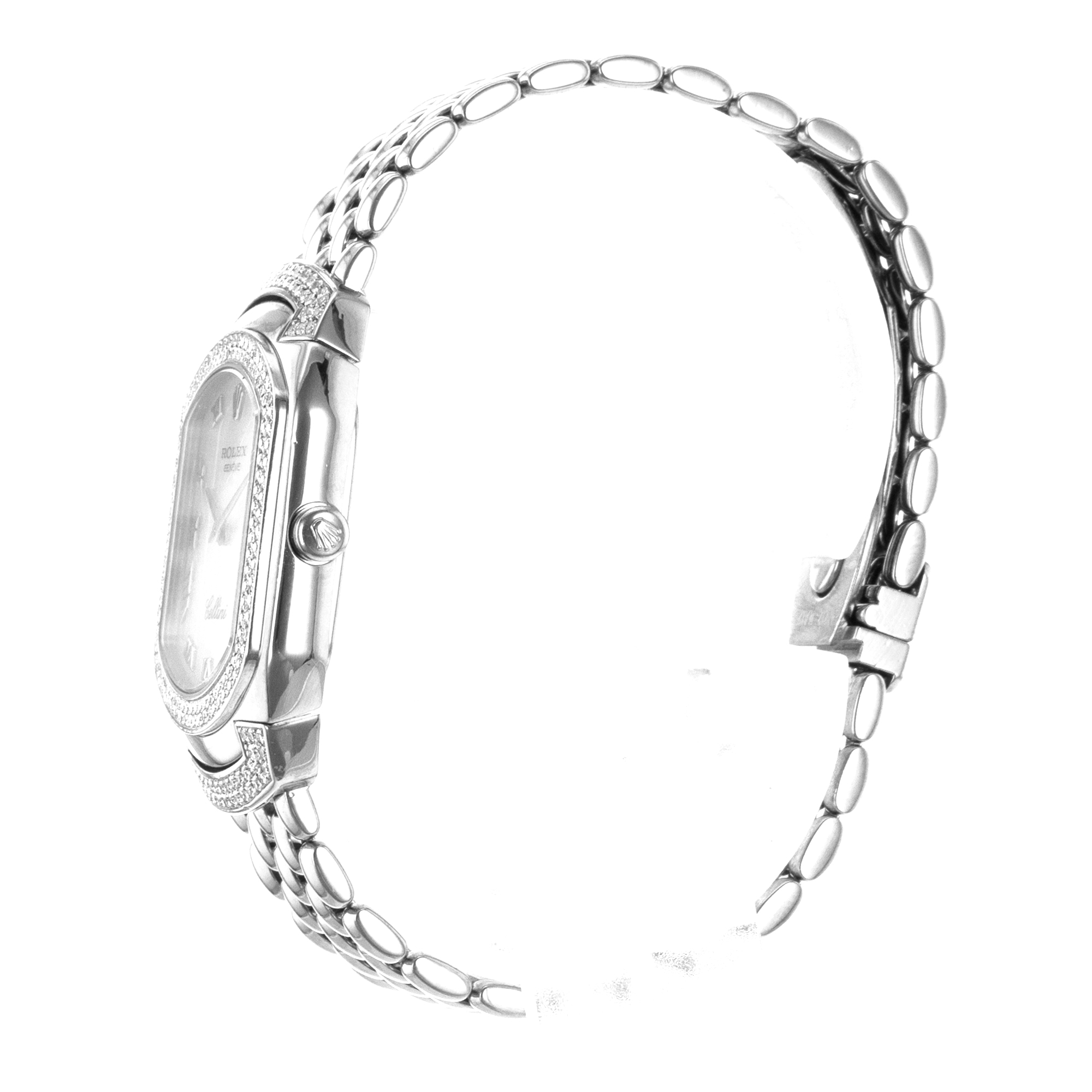 Rolex Cellini 6693 Factory Diamond Mother of Pearl White Gold Ladies Watch thumbnail 5