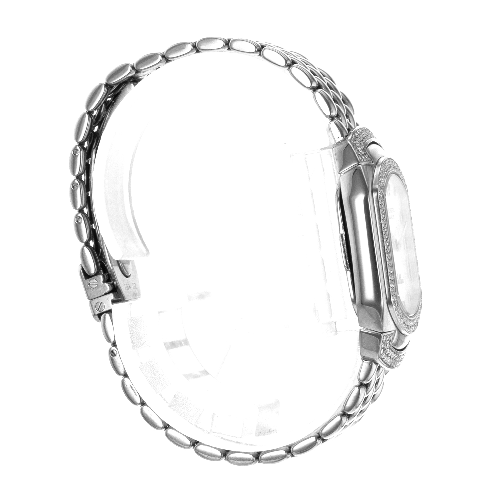 Rolex Cellini 6693 Factory Diamond Mother of Pearl White Gold Ladies Watch thumbnail 6