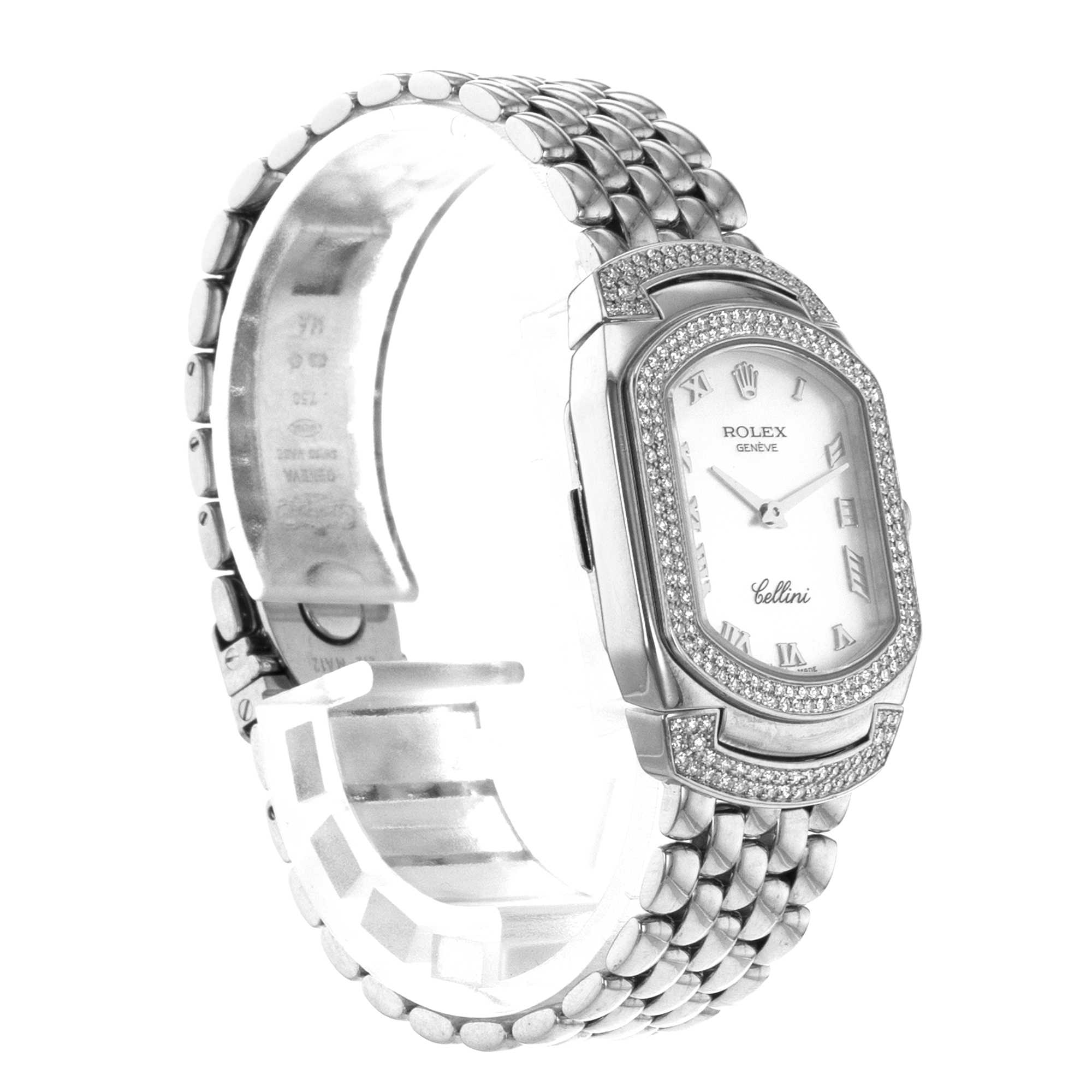 Rolex Cellini 6693 Factory Diamond Mother of Pearl White Gold Ladies Watch thumbnail 7