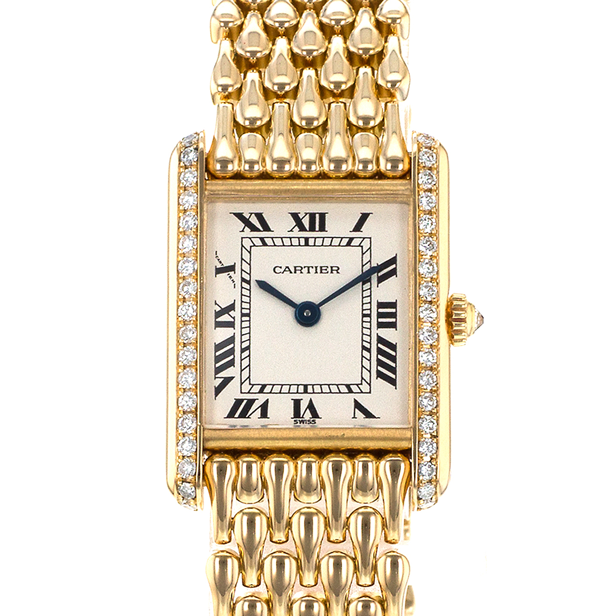 Cartier Tank Louis WA2013K3 Factory Diamond Teardrop Yellow Gold Ladies Watch thumbnail 1