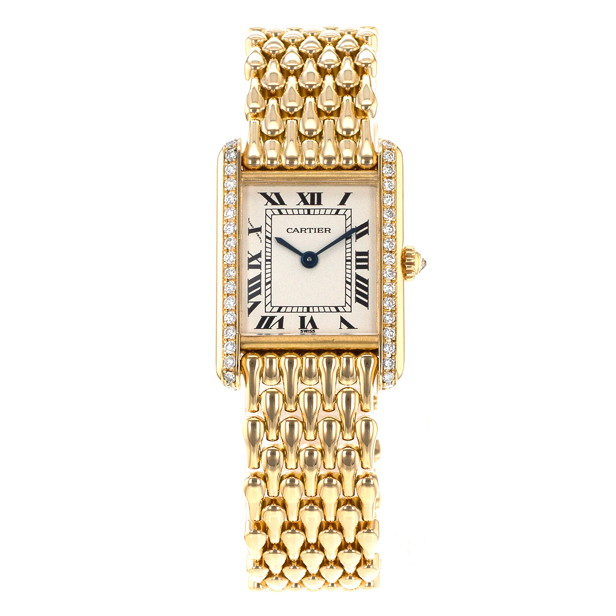 Cartier Tank Louis WA2013K3 Factory Diamond Teardrop Yellow Gold Ladies Watch thumbnail 2