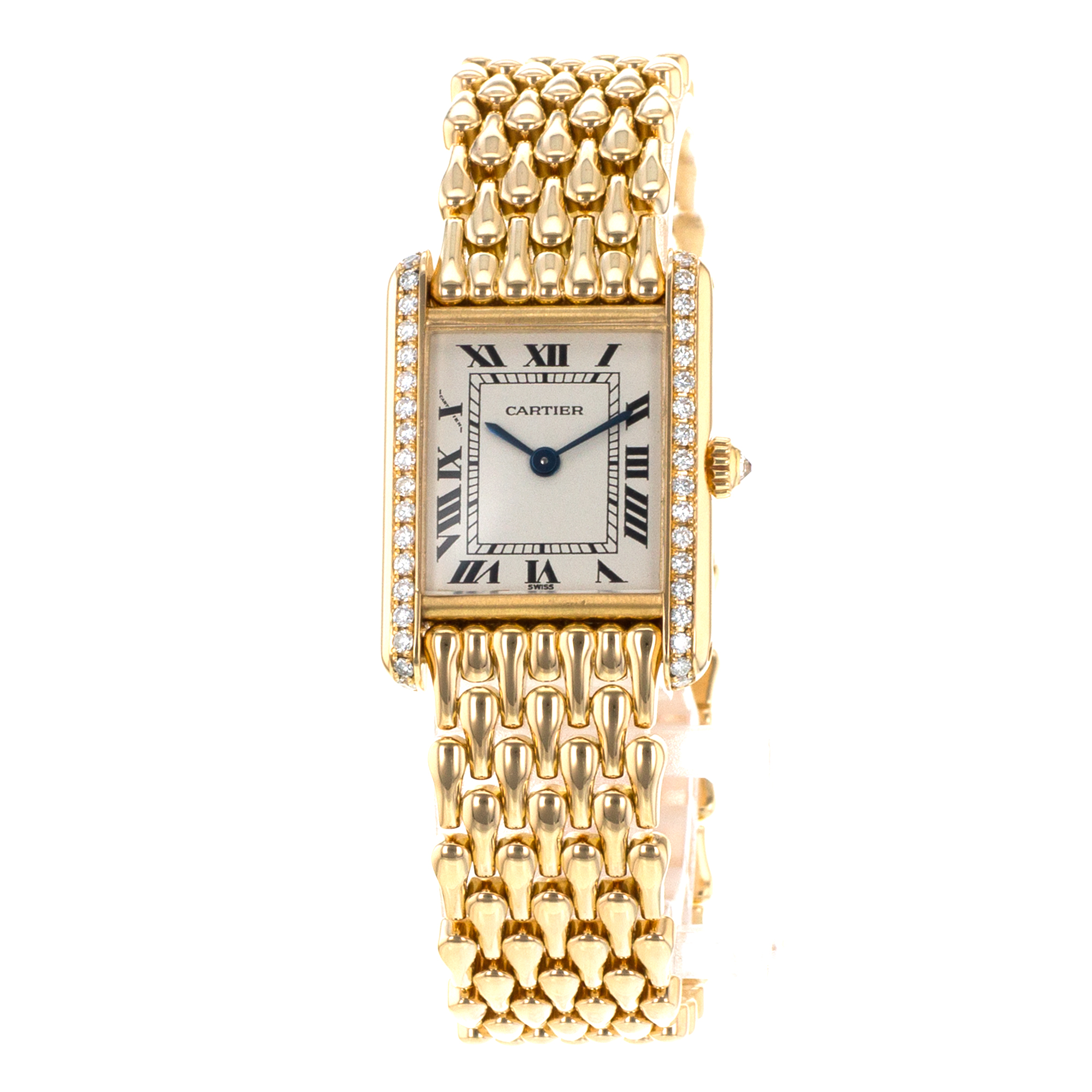 Cartier Tank Louis WA2013K3 Factory Diamond Teardrop Yellow Gold Ladies Watch thumbnail 3