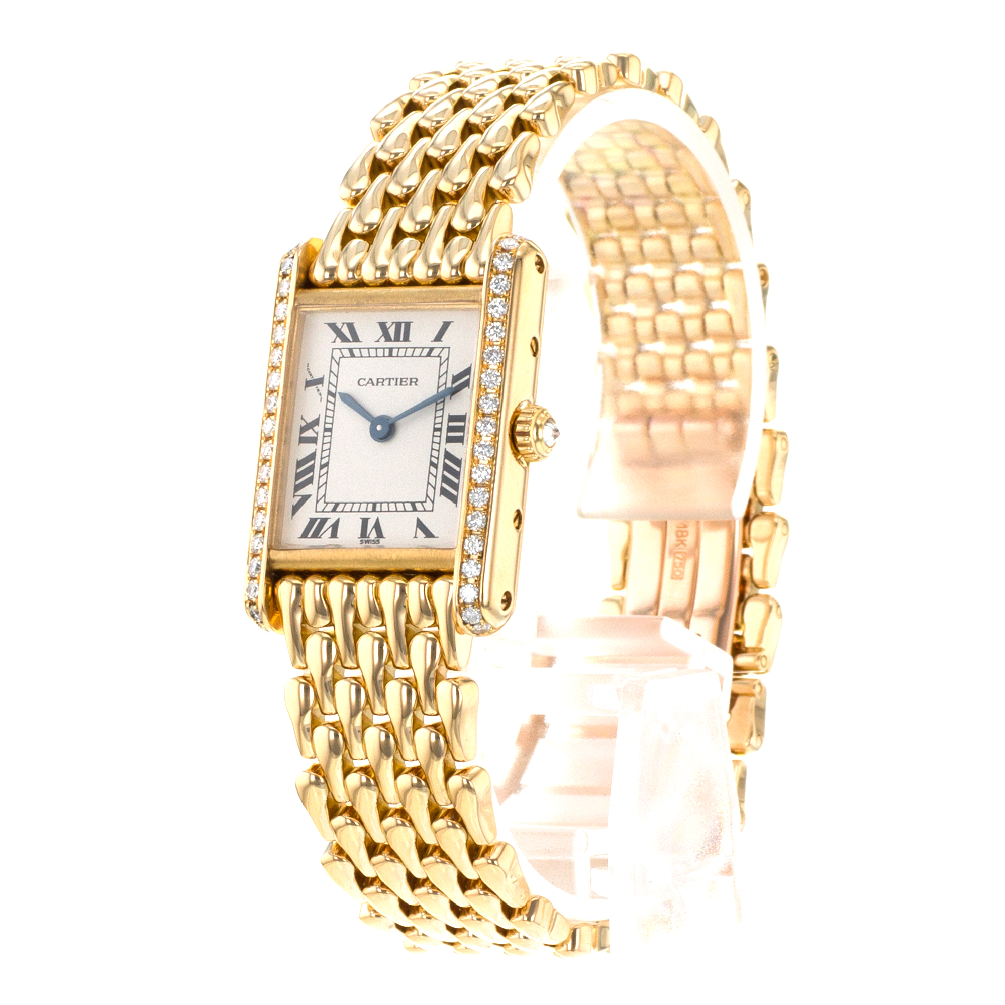 Cartier Tank Louis WA2013K3 Factory Diamond Teardrop Yellow Gold Ladies Watch thumbnail 4