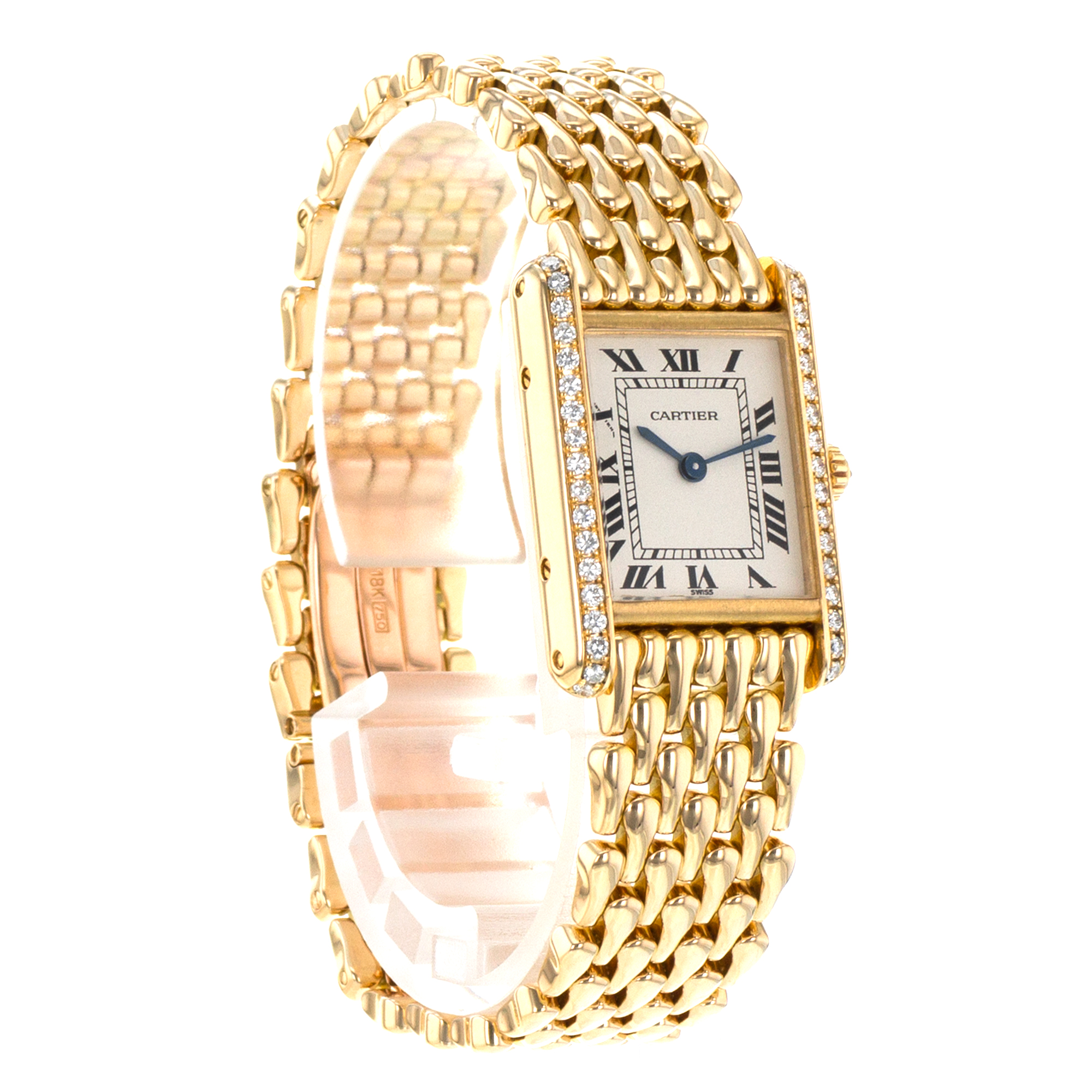 Cartier Tank Louis WA2013K3 Factory Diamond Teardrop Yellow Gold Ladies Watch thumbnail 7