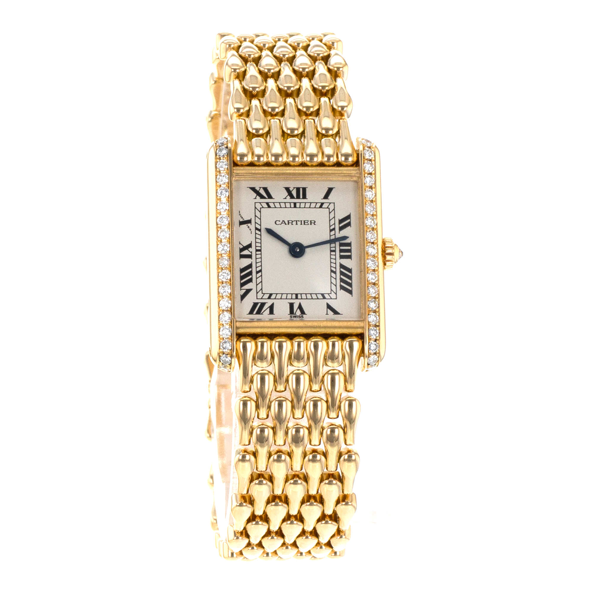 Cartier Tank Louis WA2013K3 Factory Diamond Teardrop Yellow Gold Ladies Watch thumbnail 8