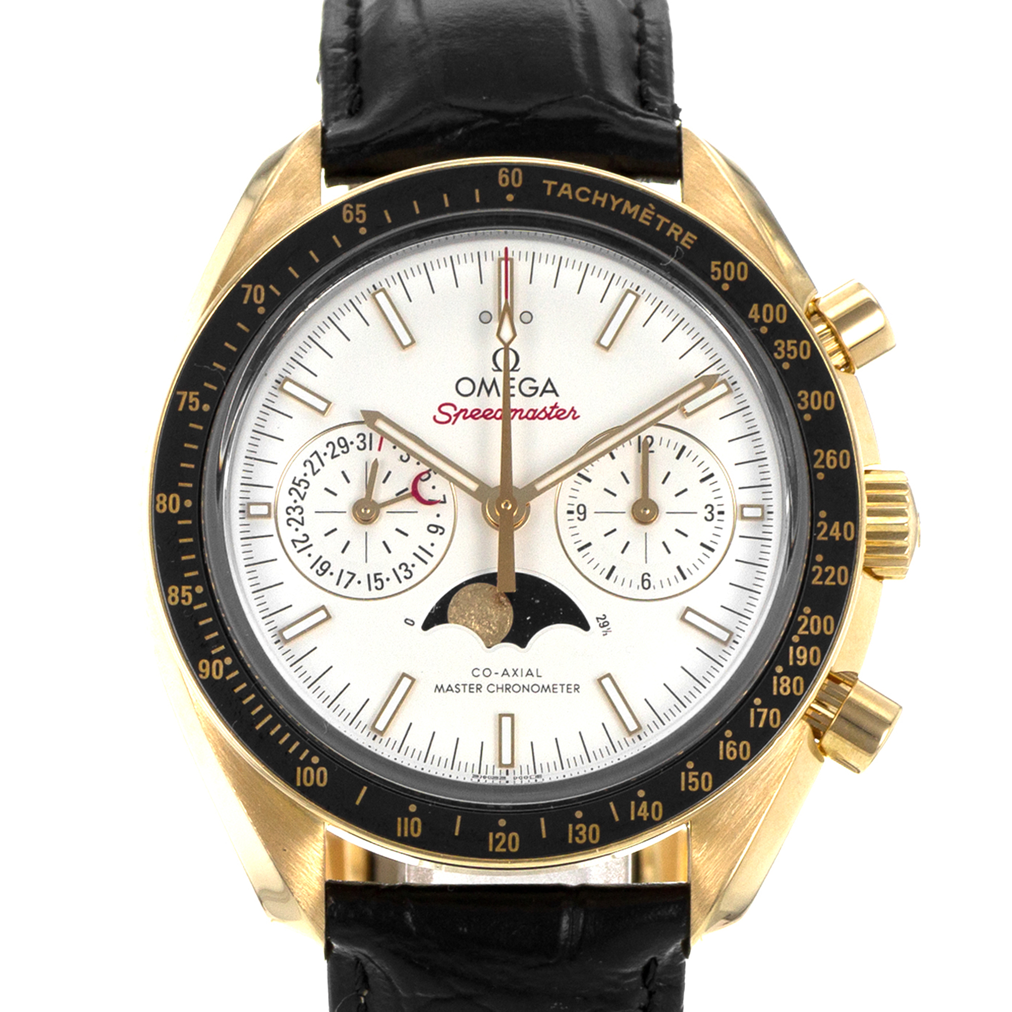 Omega Speedmaster Moonphase 304.63.44.52.02.001 44mm 18k Yellow Gold Mens Watch thumbnail 1