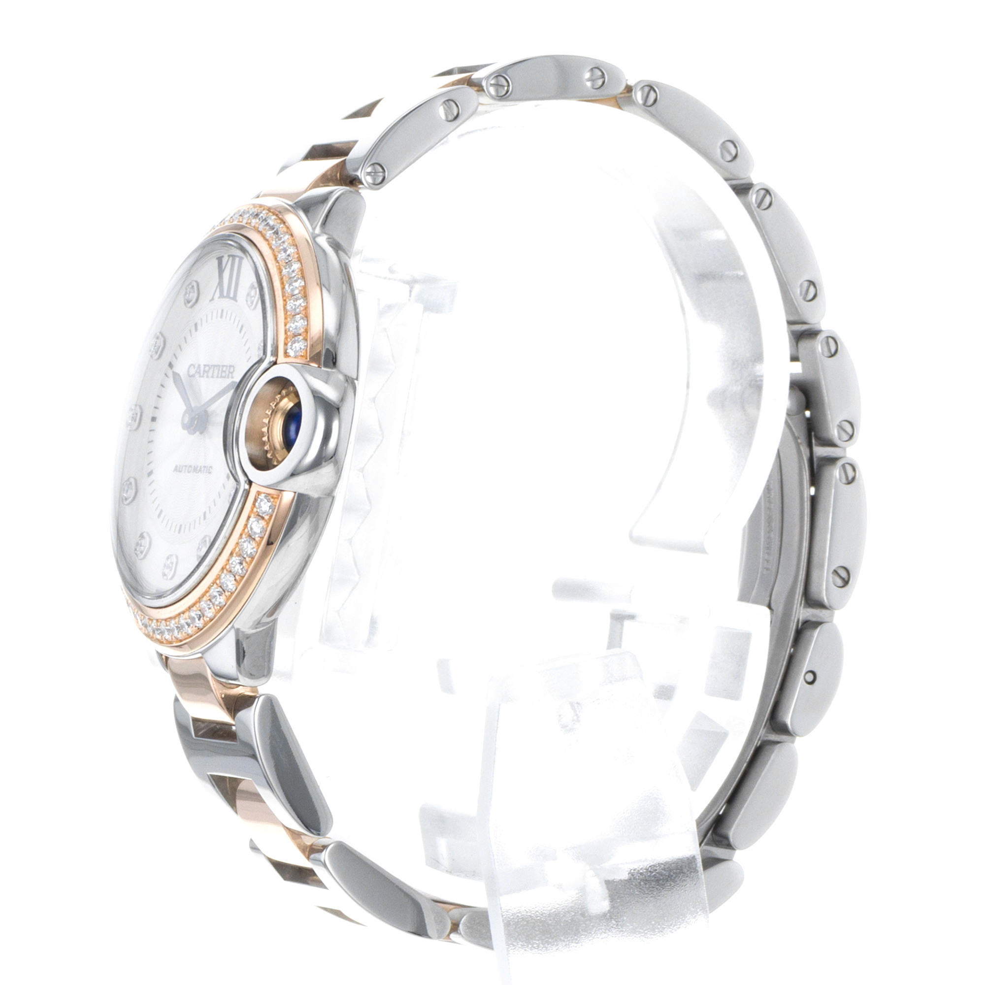 Cartier Ballon Bleu 33mm WE902077 3753 Factory Diamonds Steel Rose Ladies Watch thumbnail 6