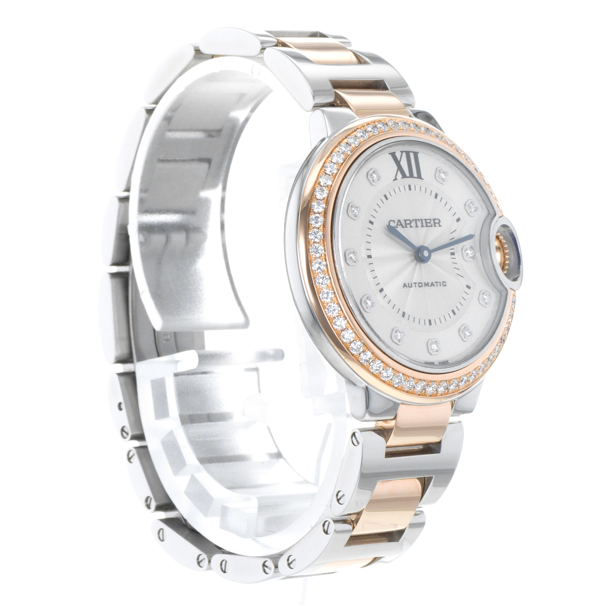 Cartier Ballon Bleu 33mm WE902077 3753 Factory Diamonds Steel Rose Ladies Watch thumbnail 8