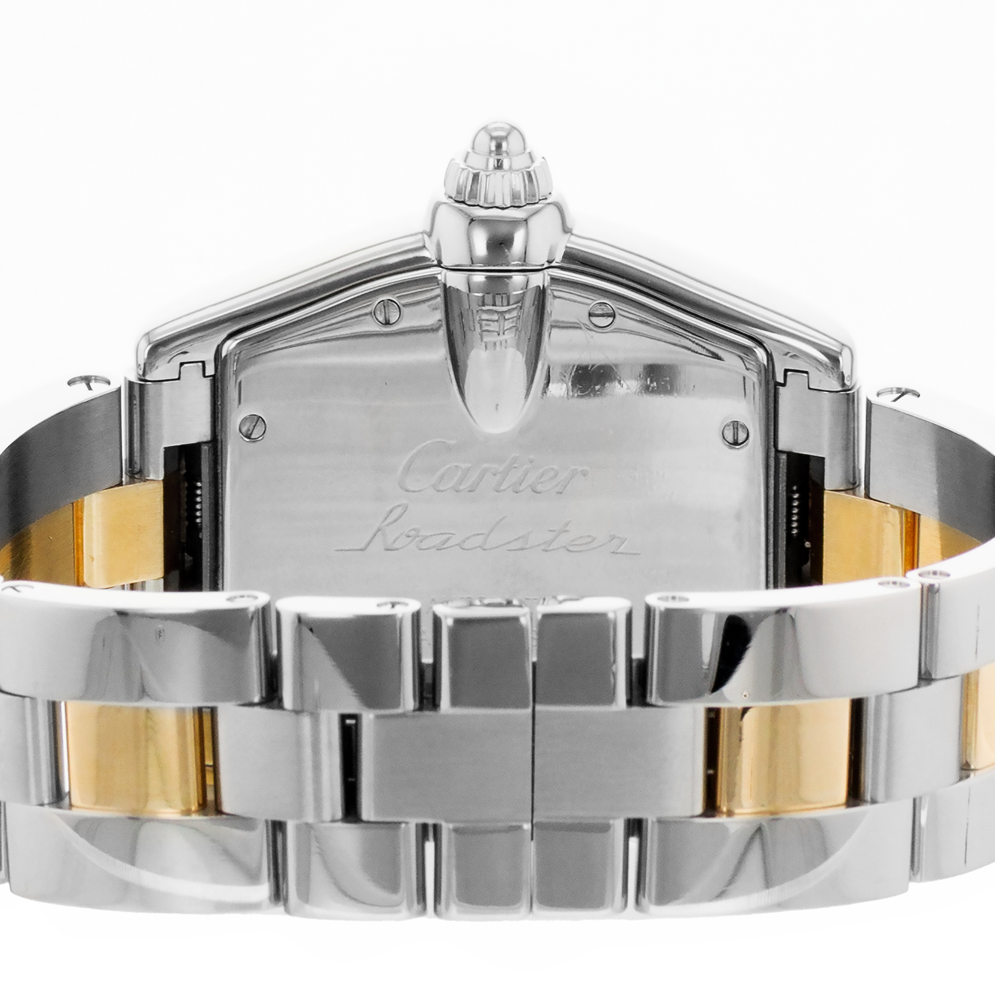 Cartier Roadster W62031Y4 2510 38mm Large Roman Steel Yellow Gold Mens Watch thumbnail 10