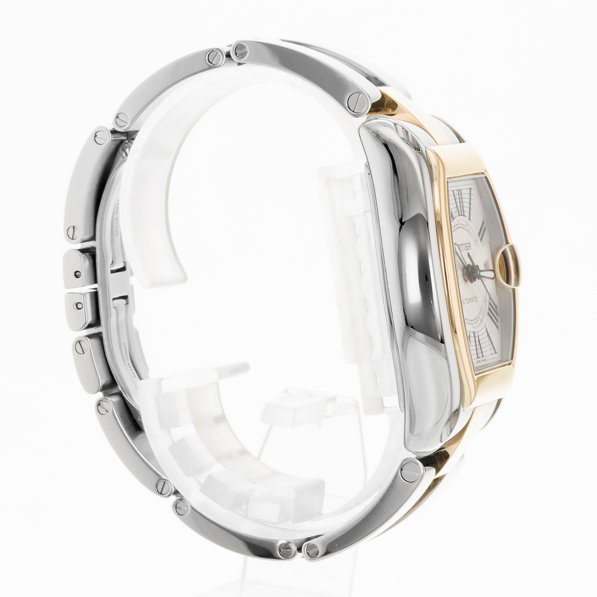 Cartier Roadster W62031Y4 2510 38mm Large Roman Steel Yellow Gold Mens Watch thumbnail 6