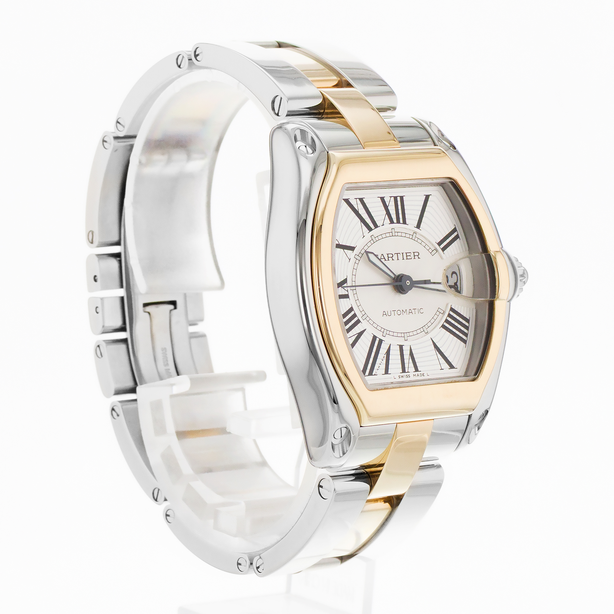 Cartier Roadster W62031Y4 2510 38mm Large Roman Steel Yellow Gold Mens Watch thumbnail 7