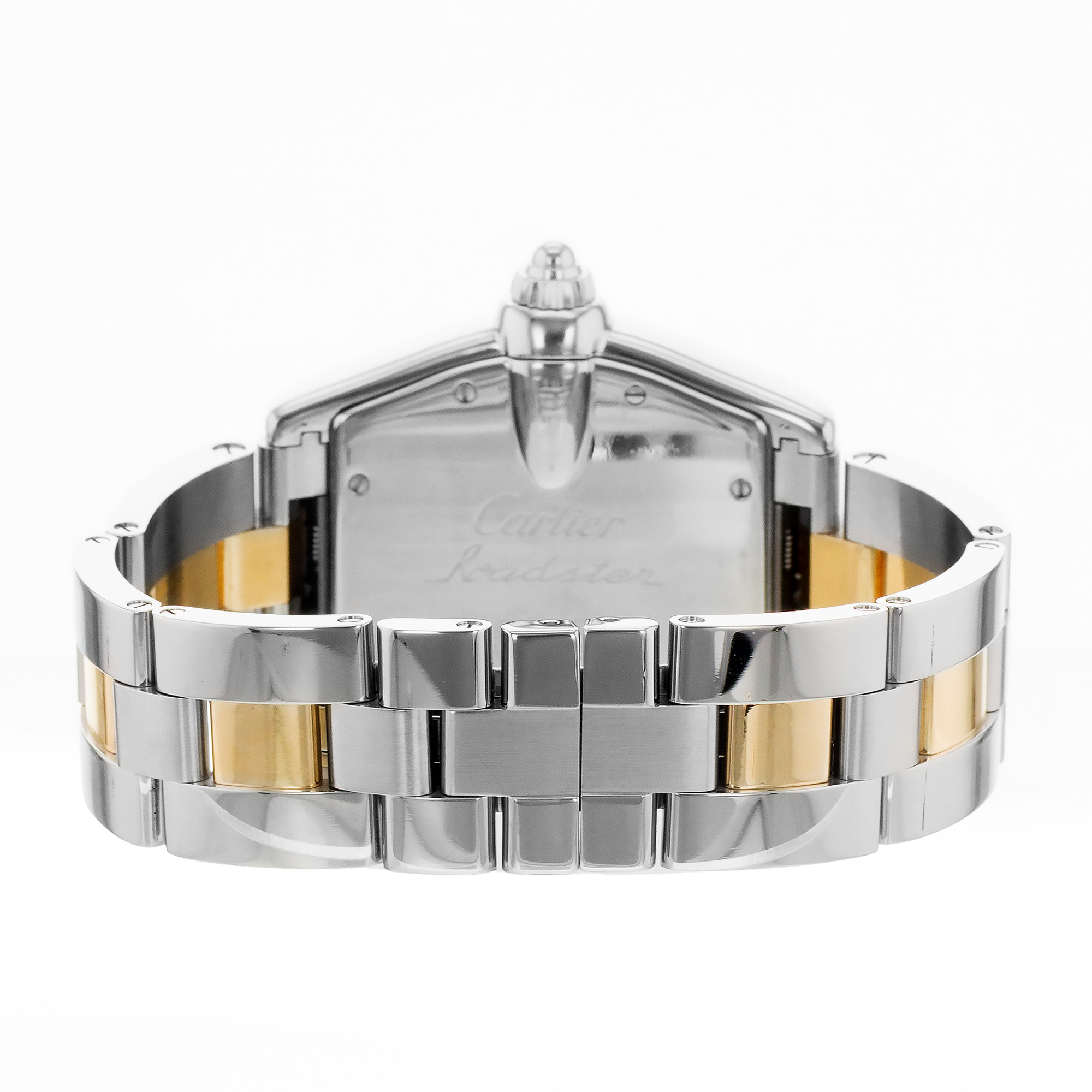 Cartier Roadster W62031Y4 2510 38mm Large Roman Steel Yellow Gold Mens Watch thumbnail 9