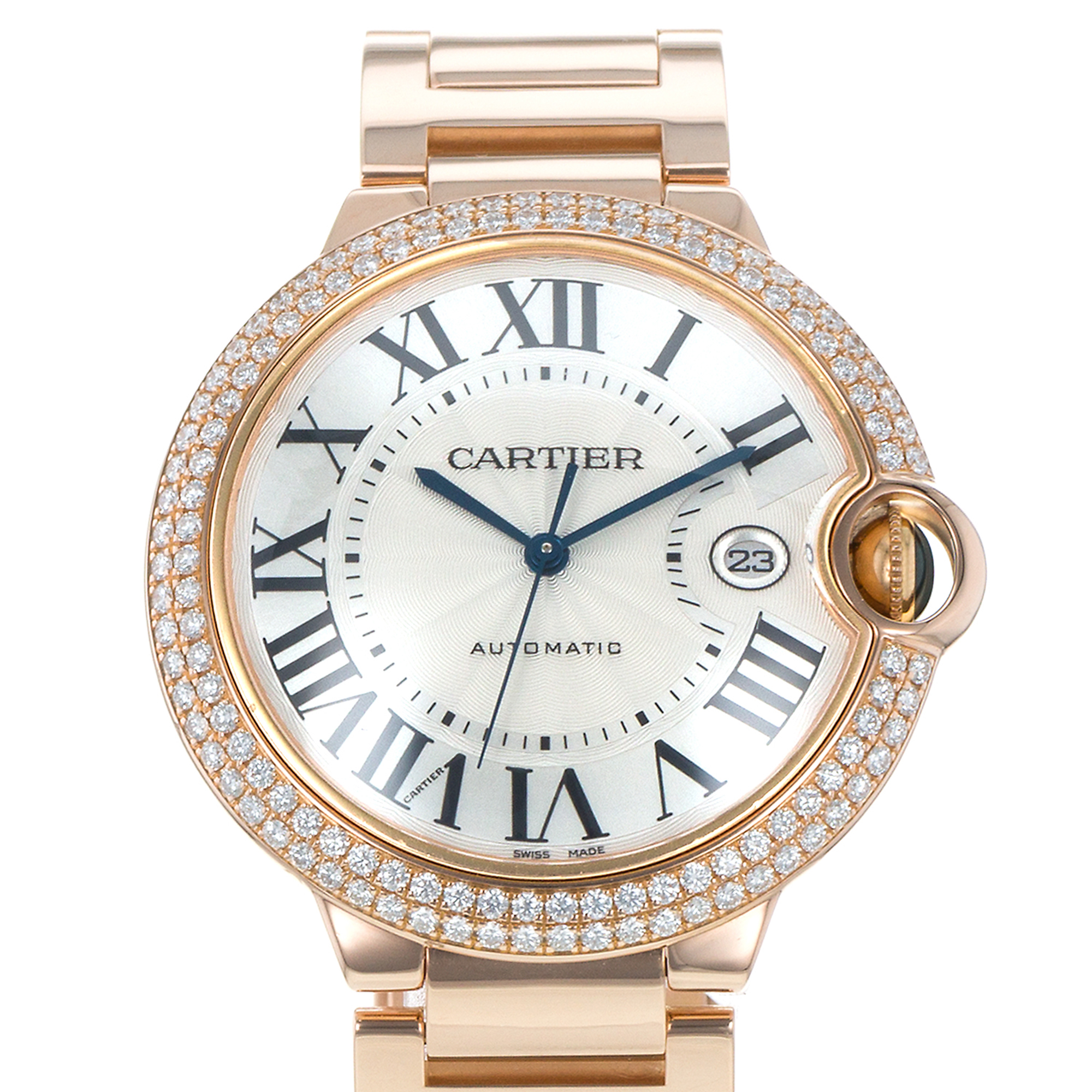 Cartier Ballon Bleu 42mm WE9008Z3 2999 Factory Diamonds Rose Gold Mens Watch thumbnail 1