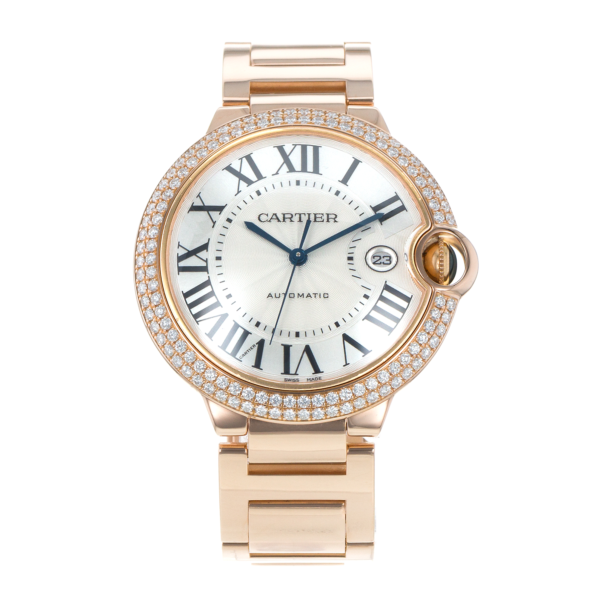 Cartier Ballon Bleu 42mm WE9008Z3 2999 Factory Diamonds Rose Gold Mens Watch thumbnail 2