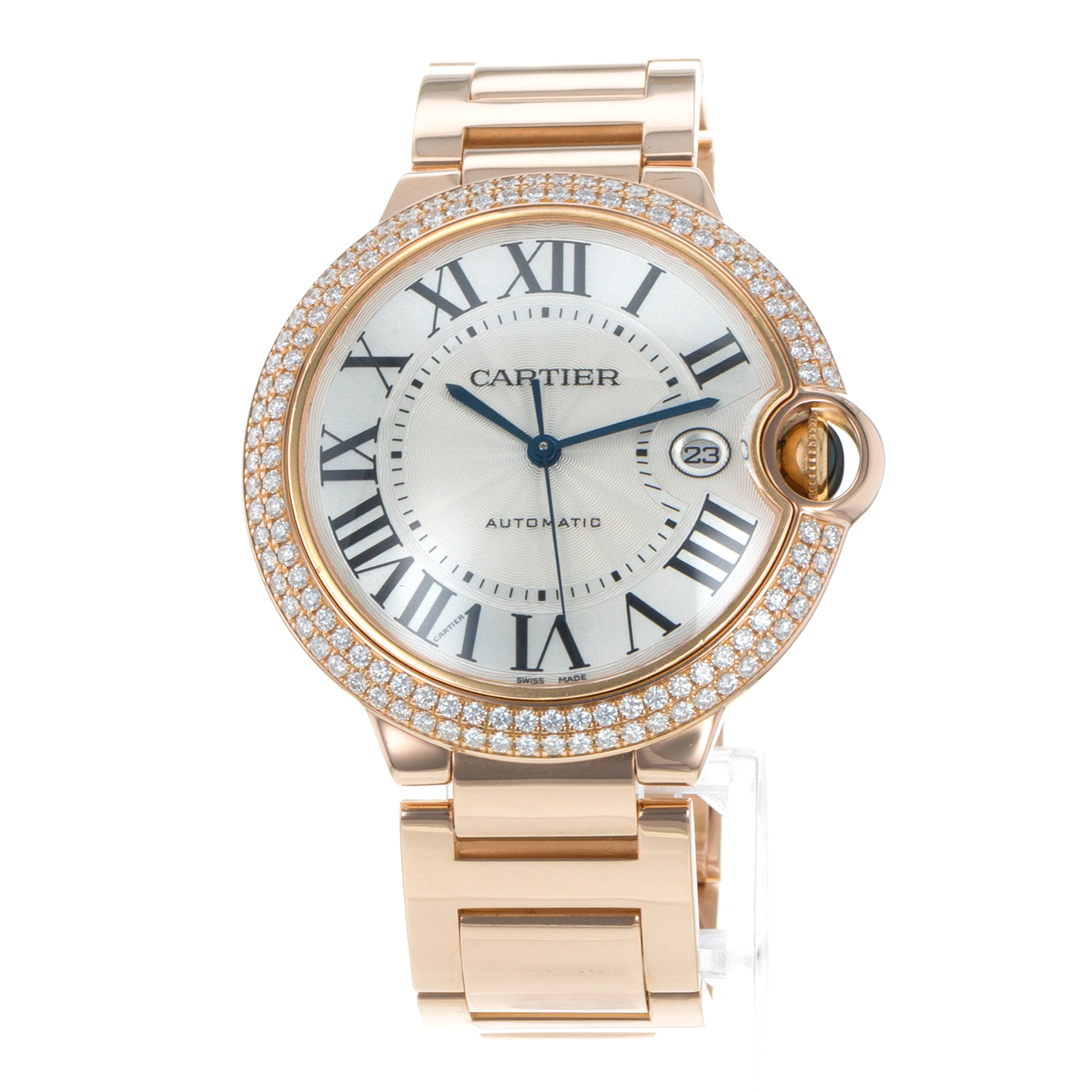 Cartier Ballon Bleu 42mm WE9008Z3 2999 Factory Diamonds Rose Gold Mens Watch thumbnail 3